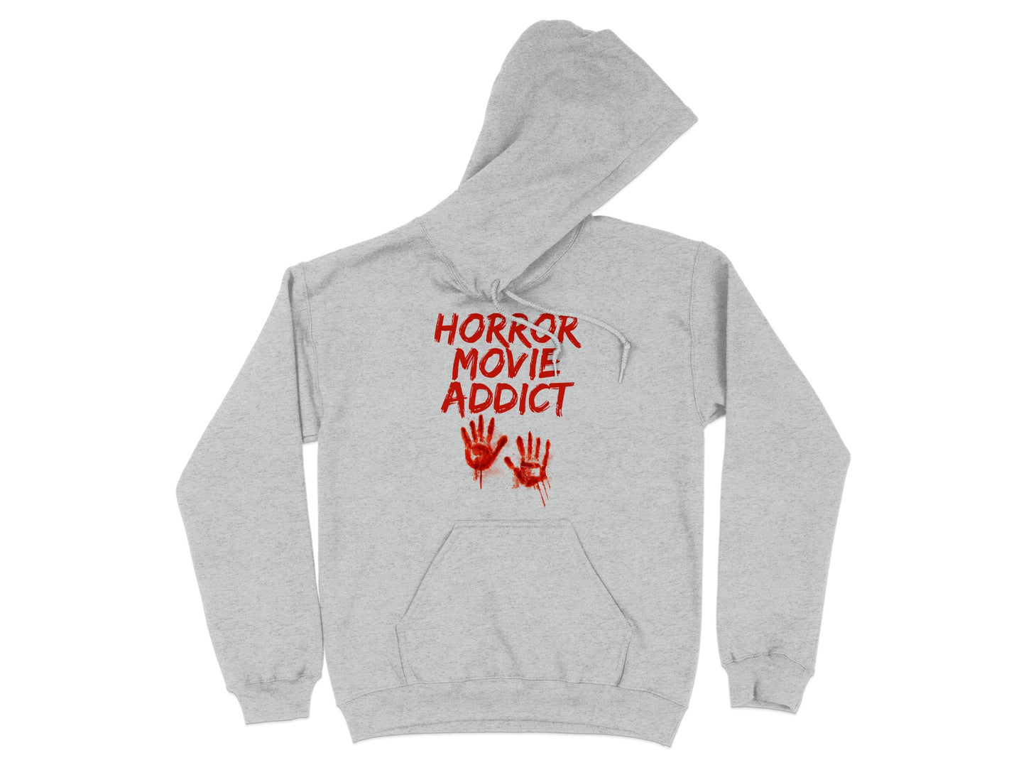 Horror Movie Addict Hoodie with Red Handprints product type