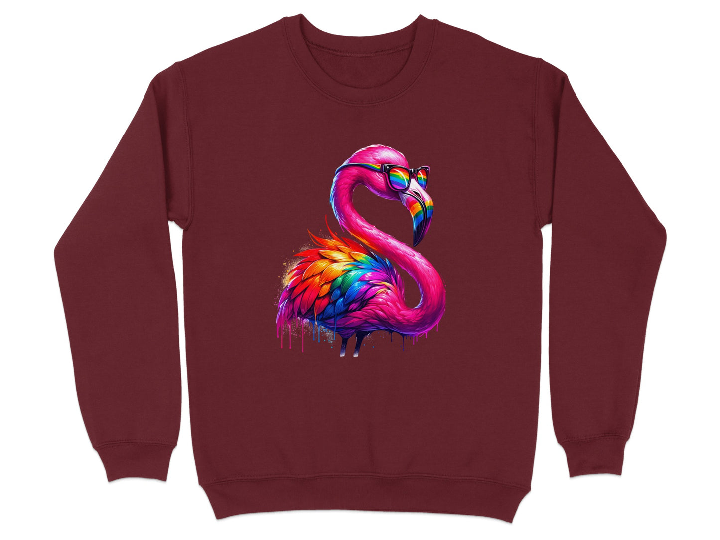 Colorful Flamingo with Glasses on Sweater product type