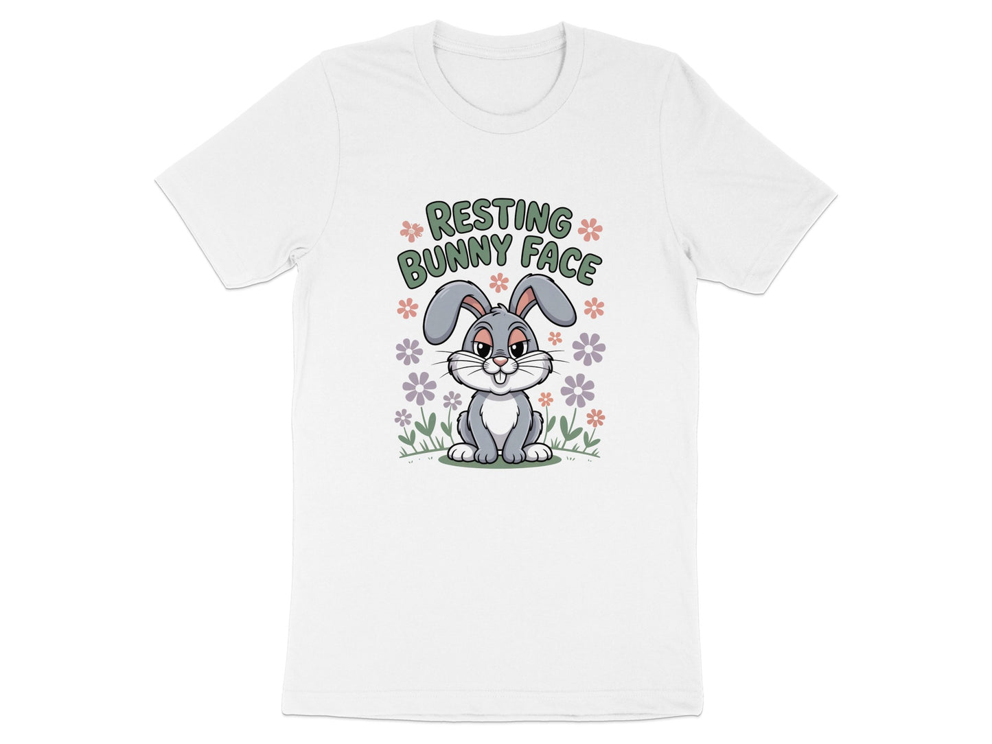 Resting Bunny Face Cute Cartoon Graphic T-shirt product type