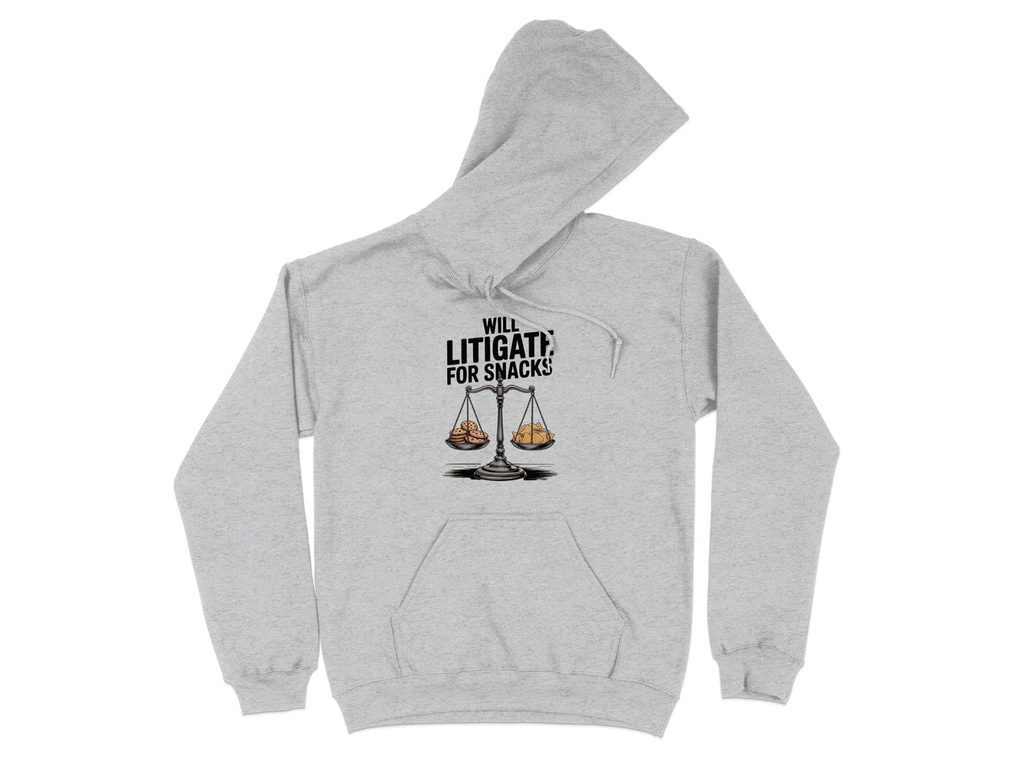 Will Litigate For Snacks Scales of Justice Hoodie product