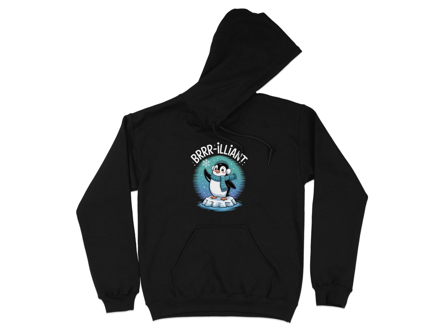 BRRR-illiant Penguin Themed Cozy Hooded Sweatshirt product type