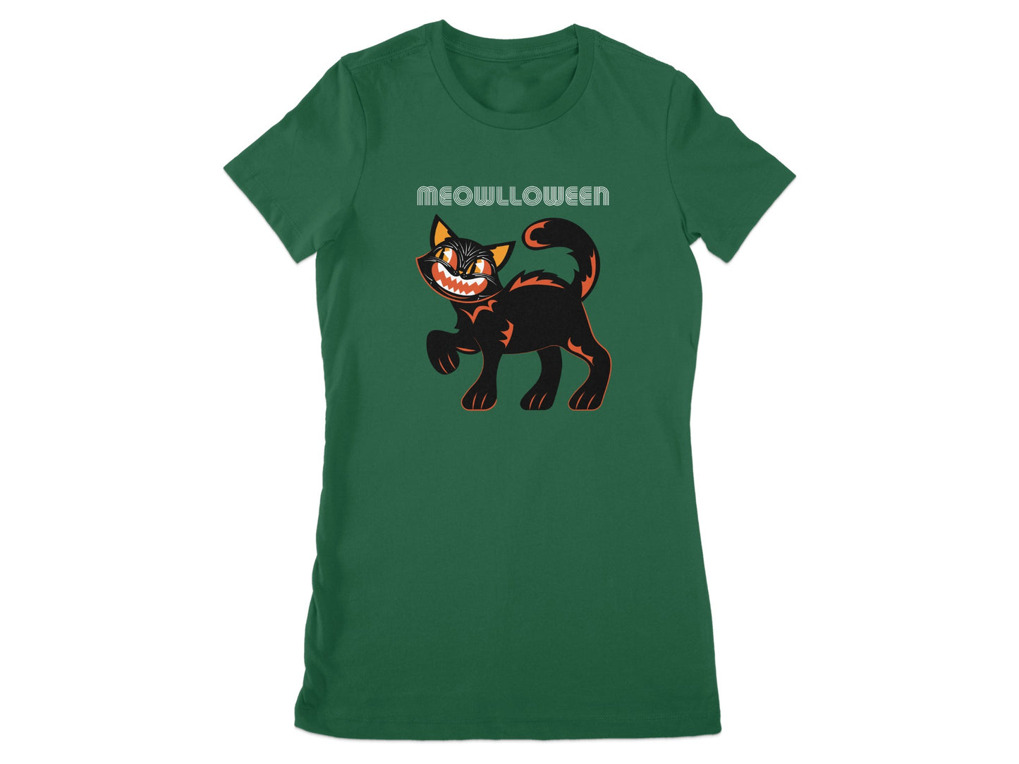 Meowlloween Themed Graphic Black Cat Shirt Product