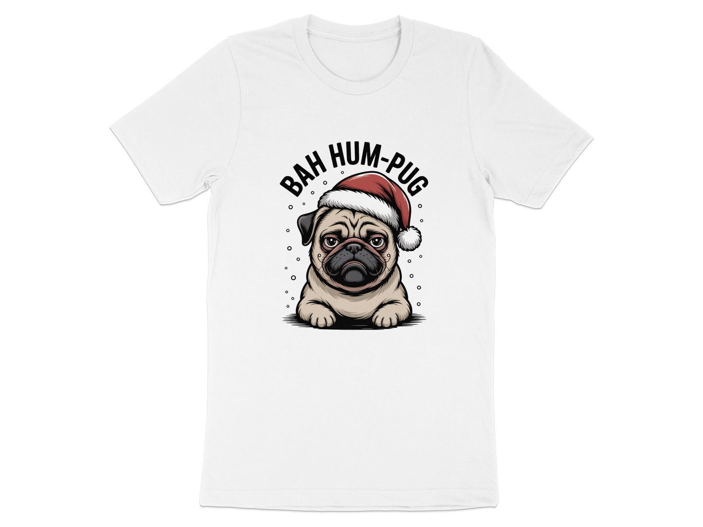Bah Hum Pug Santa Hat Dog Lover Humor Tee product type