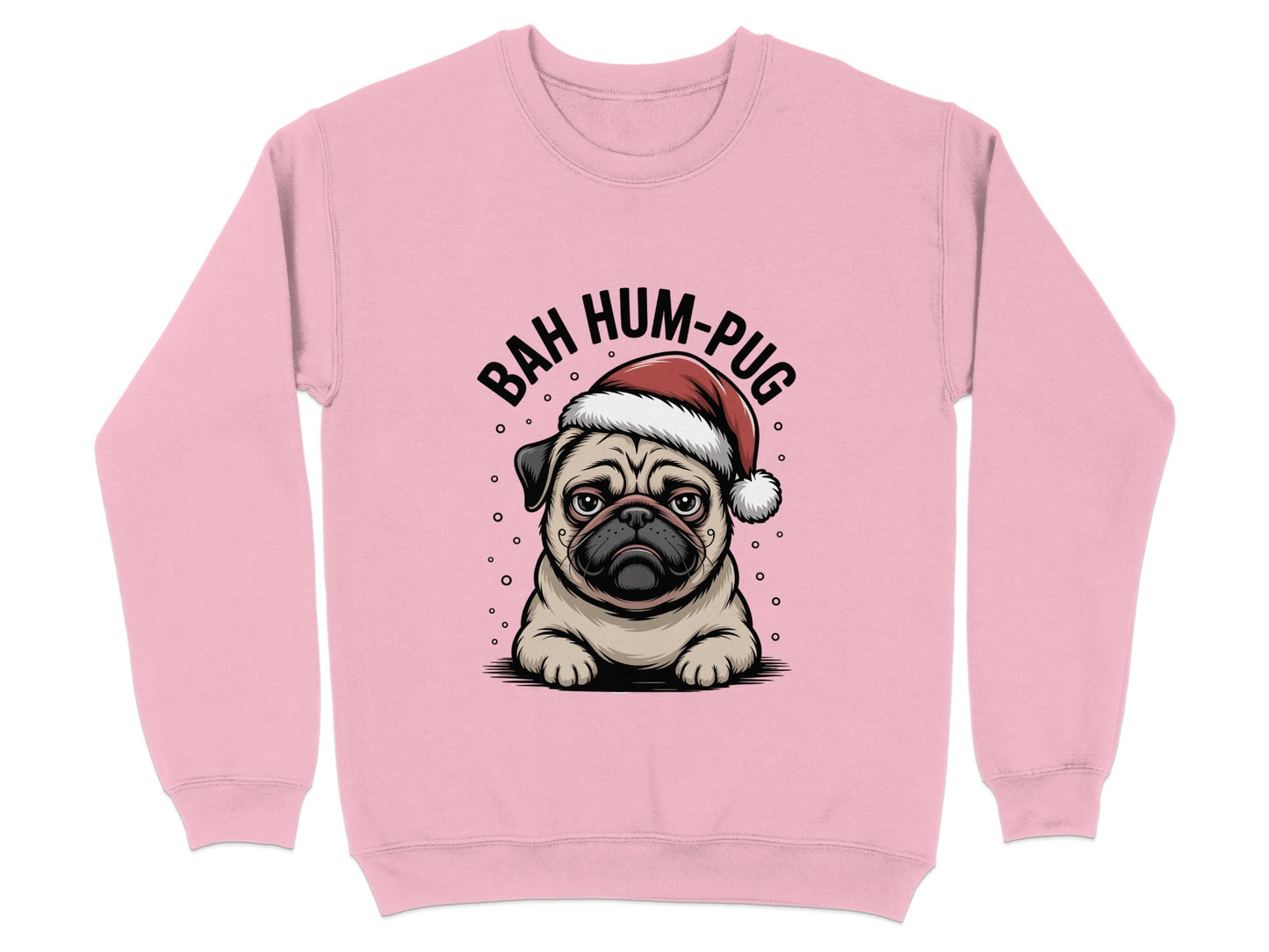 Bah Hum-Pug Pink Sweatshirt Christmas Dog product