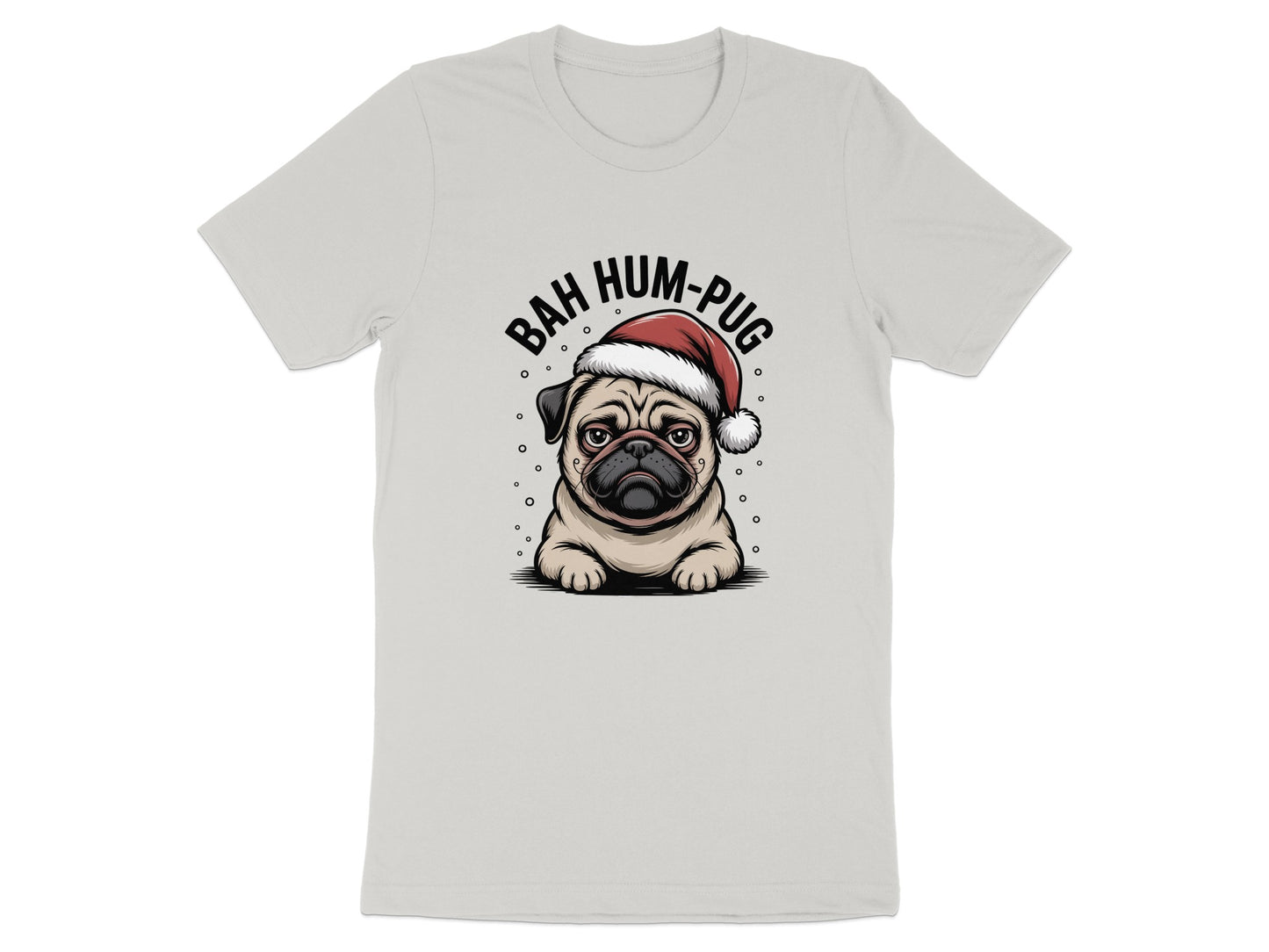Bah Hum-Pug Santa Hat Graphic T-Shirt product type
