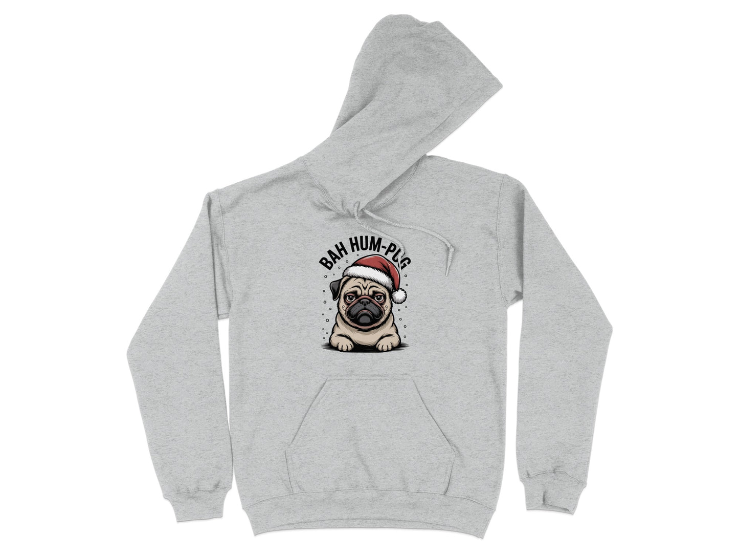 Bah Hum Pug Santa Hat Holiday Hoodie product