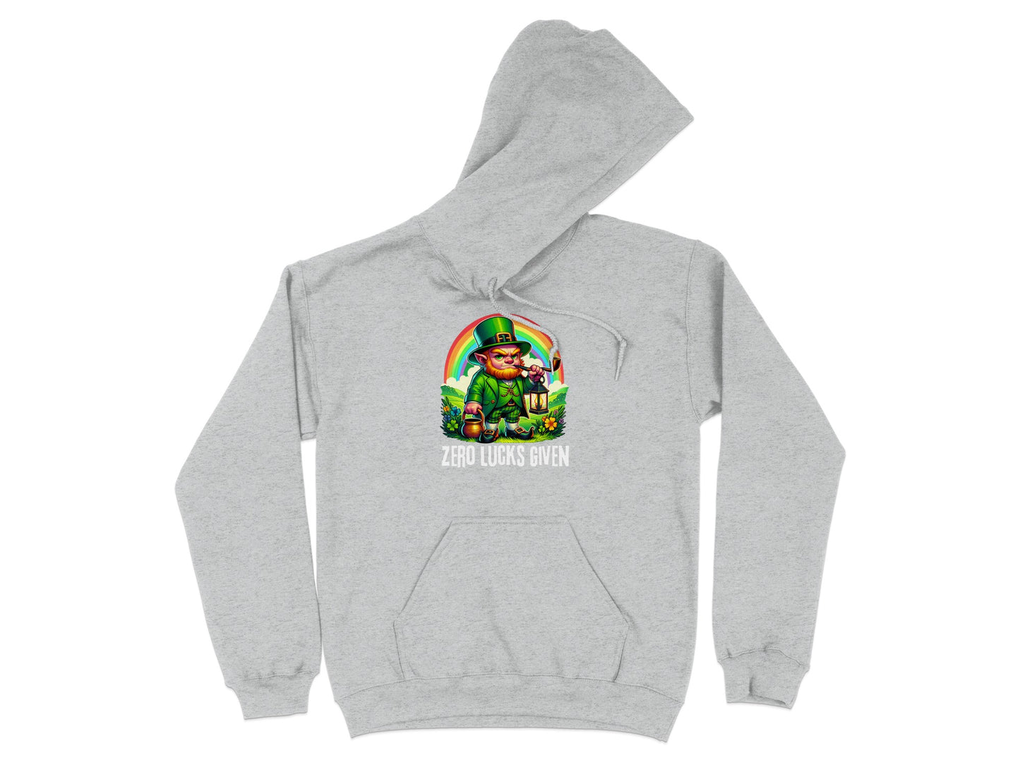 Zero Lucks Given Funny Leprechaun Hoodie product type