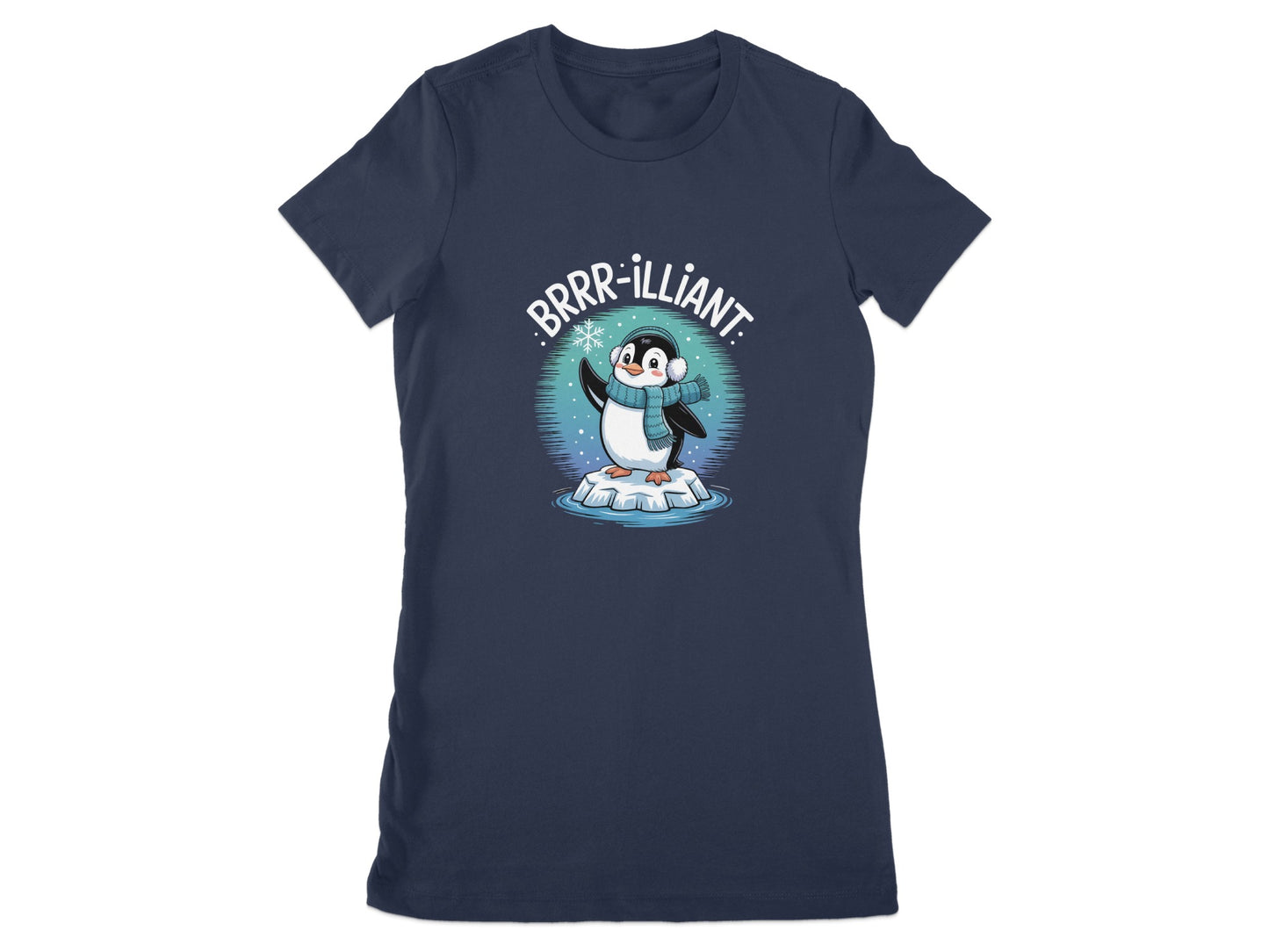 Brrr-illiant Cute Penguin Print Short Sleeve T-Shirt product