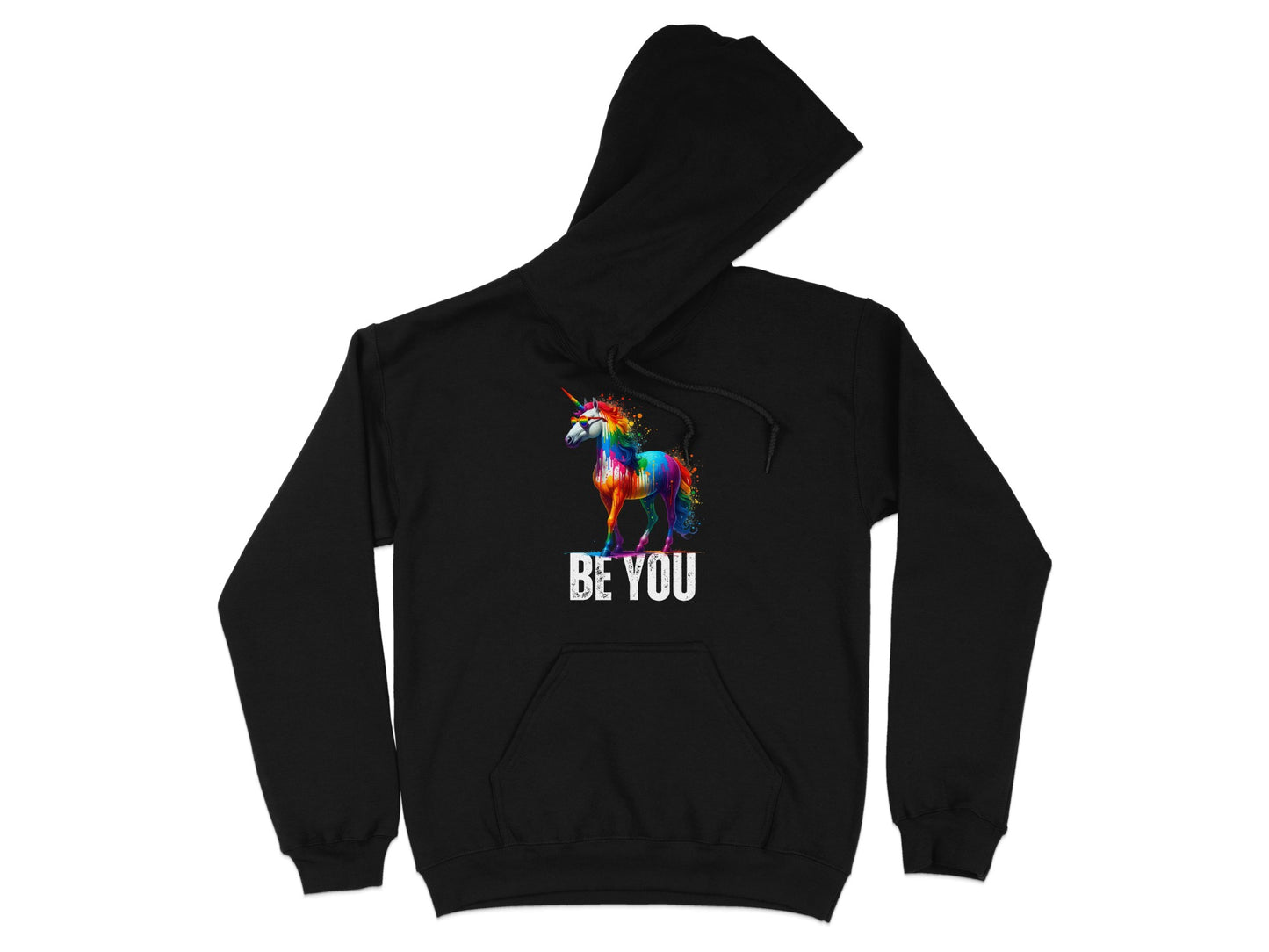 Vibrant Rainbow Unicorn Be You Hoodie outerwear product