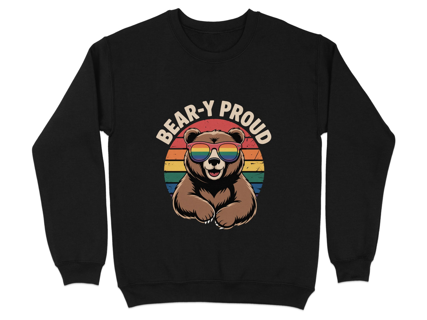 Bear-Y Proud Bear with Sunglasses Graphic Sweatshirt product