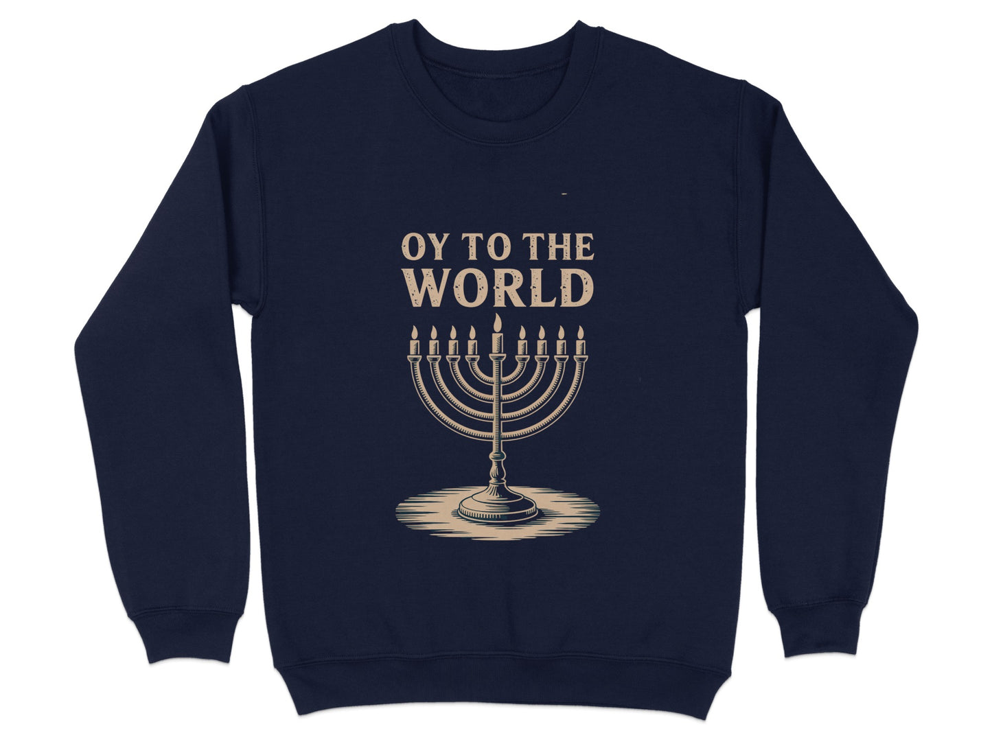 Oy To The World Menorah Graphic Sweatshirt product