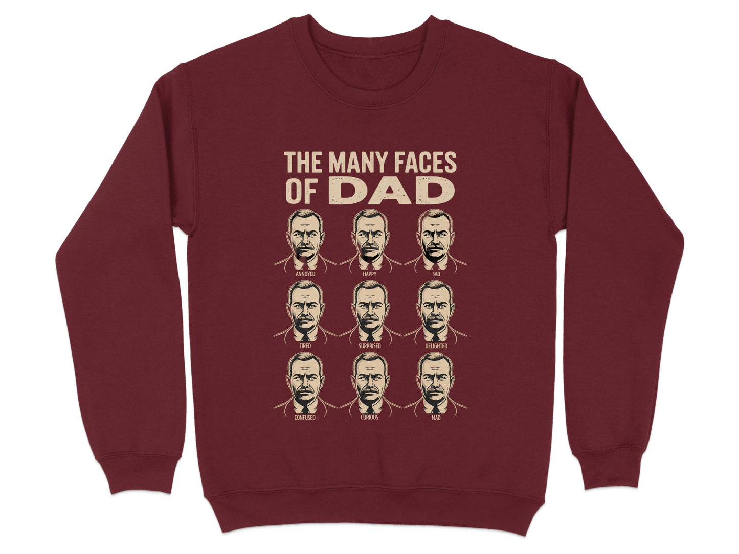 The Many Faces of Dad Graphic Sweatshirt product type