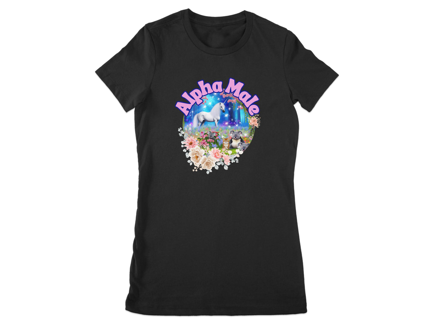 Alpha Male Unicorn Fantasy Art Black Product