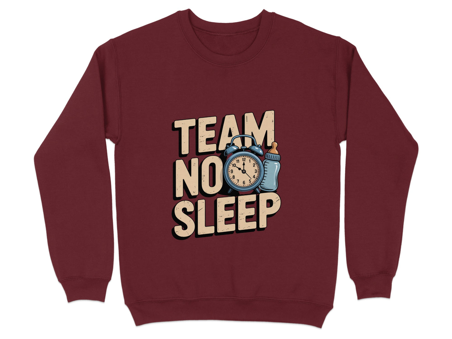 Team No Sleep Printed Graphic Long Sleeve Sweatshirt