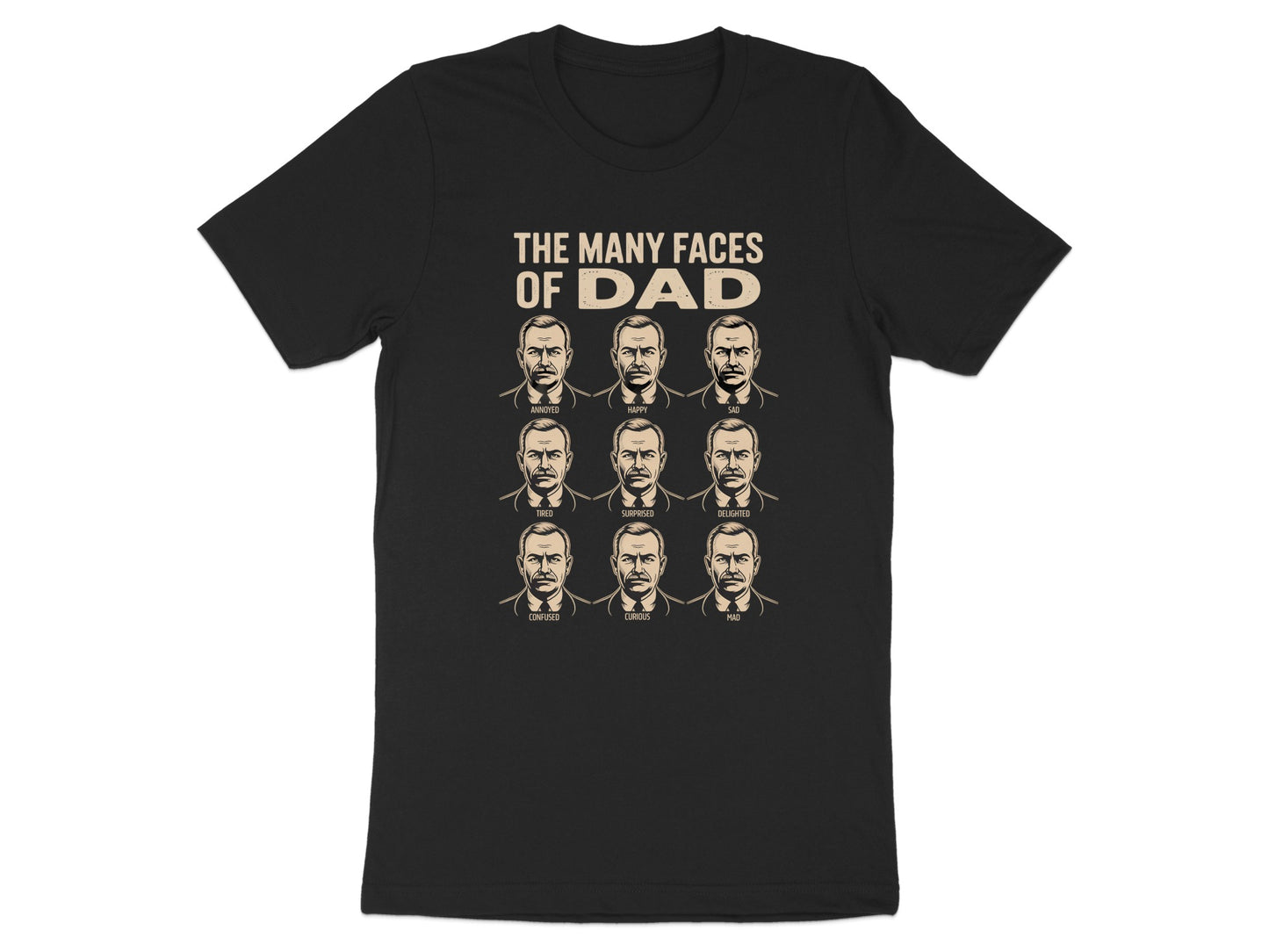 The Many Faces Of Dad Graphic Tee Shirt product