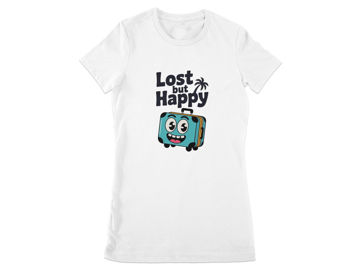 Lost but Happy Cute Luggage Graphic T-Shirt product type