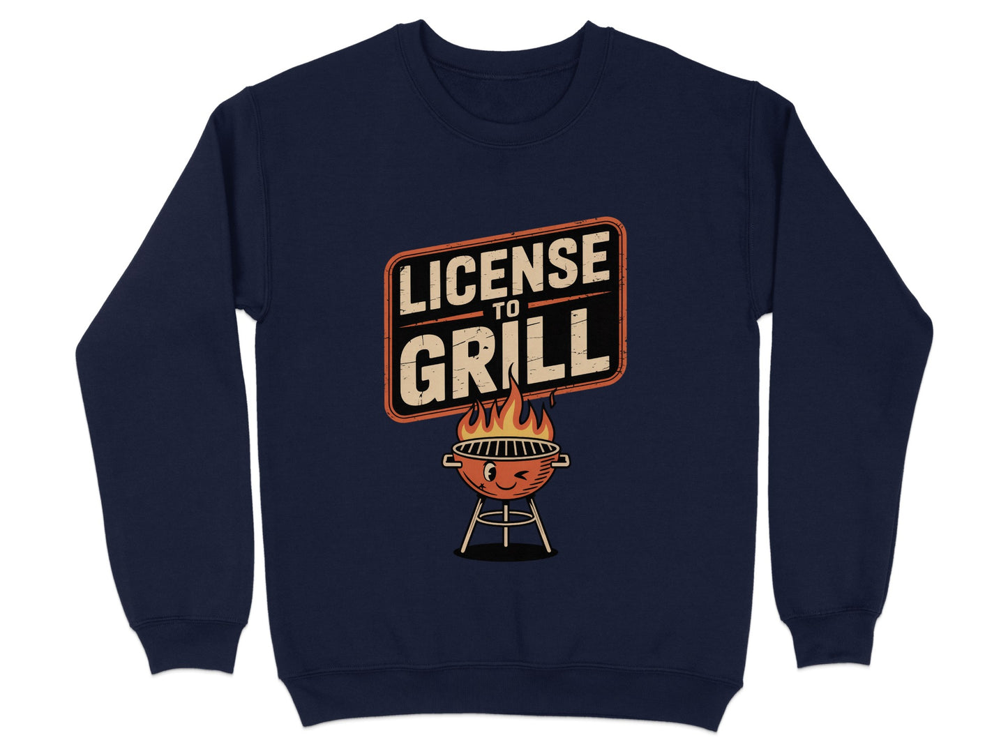 License to Grill Fun Sweatshirt Ideal BBQ Party Product