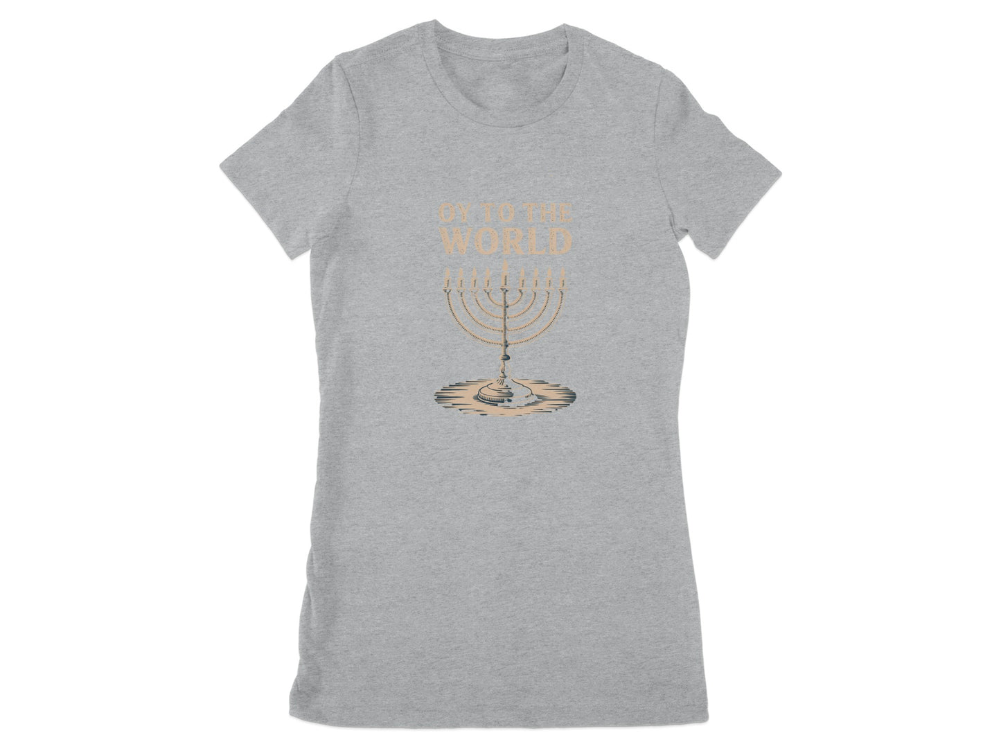 Joy to the World Menorah Design Grey T-Shirt product