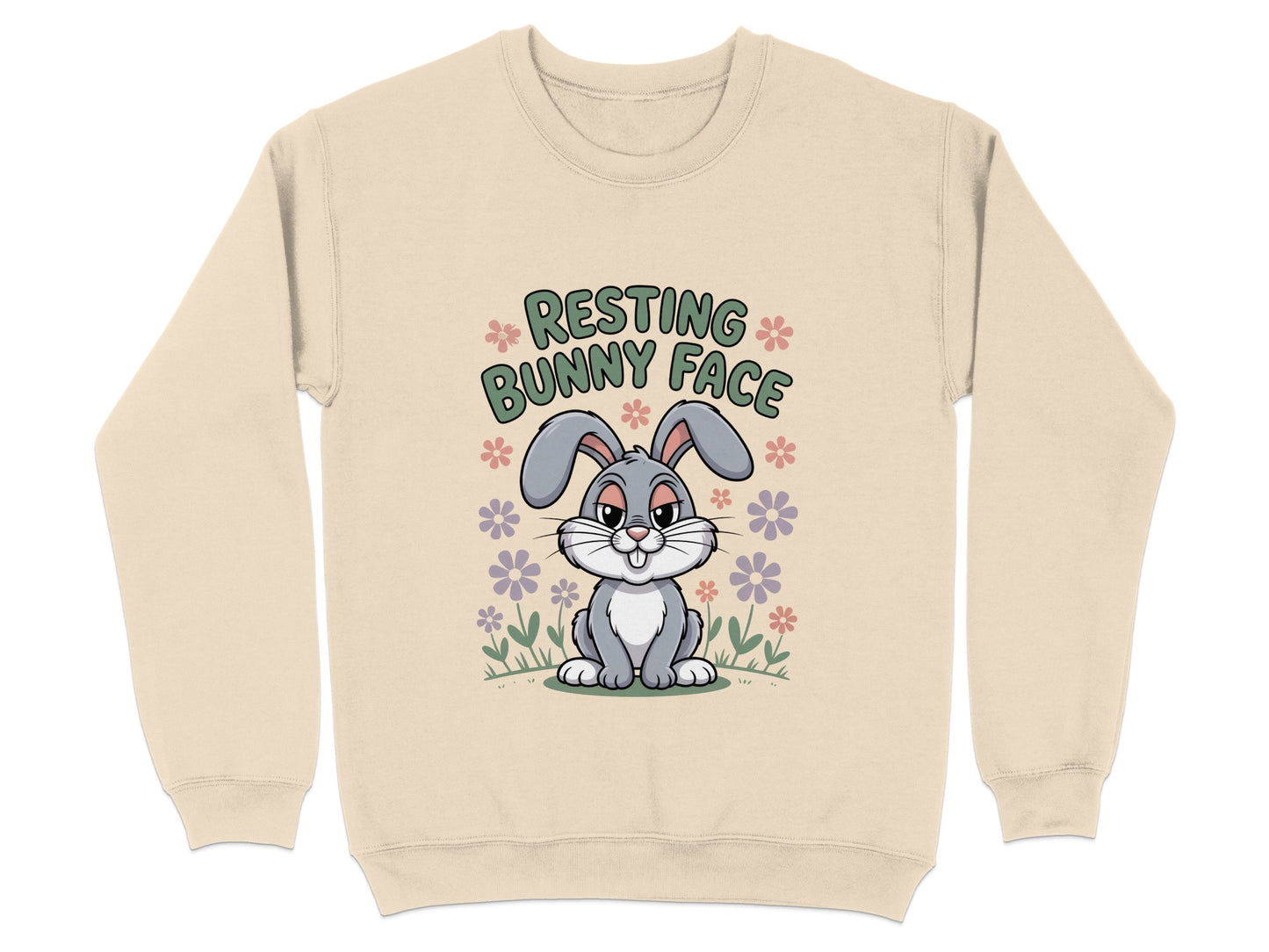 Resting Bunny Face Graphic Crewneck Sweatshirt product