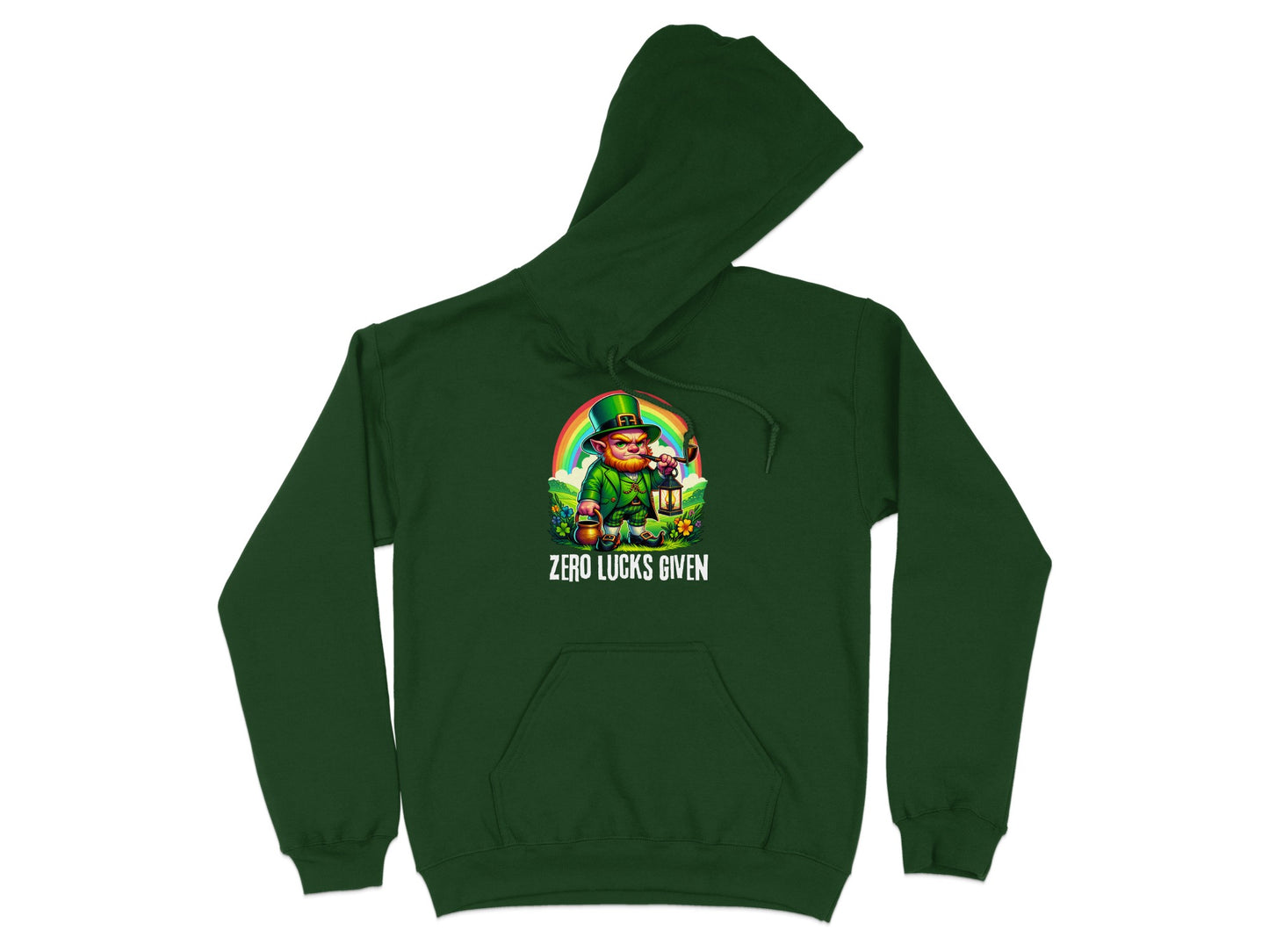 Zero Lucks Given Leprechaun Hooded Sweatshirt product type