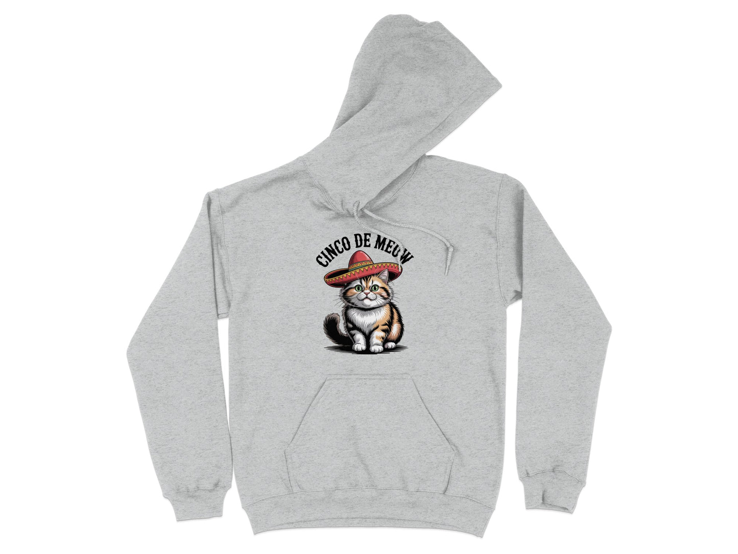 Cute Sombrero Cat Design Grey Hoodie product