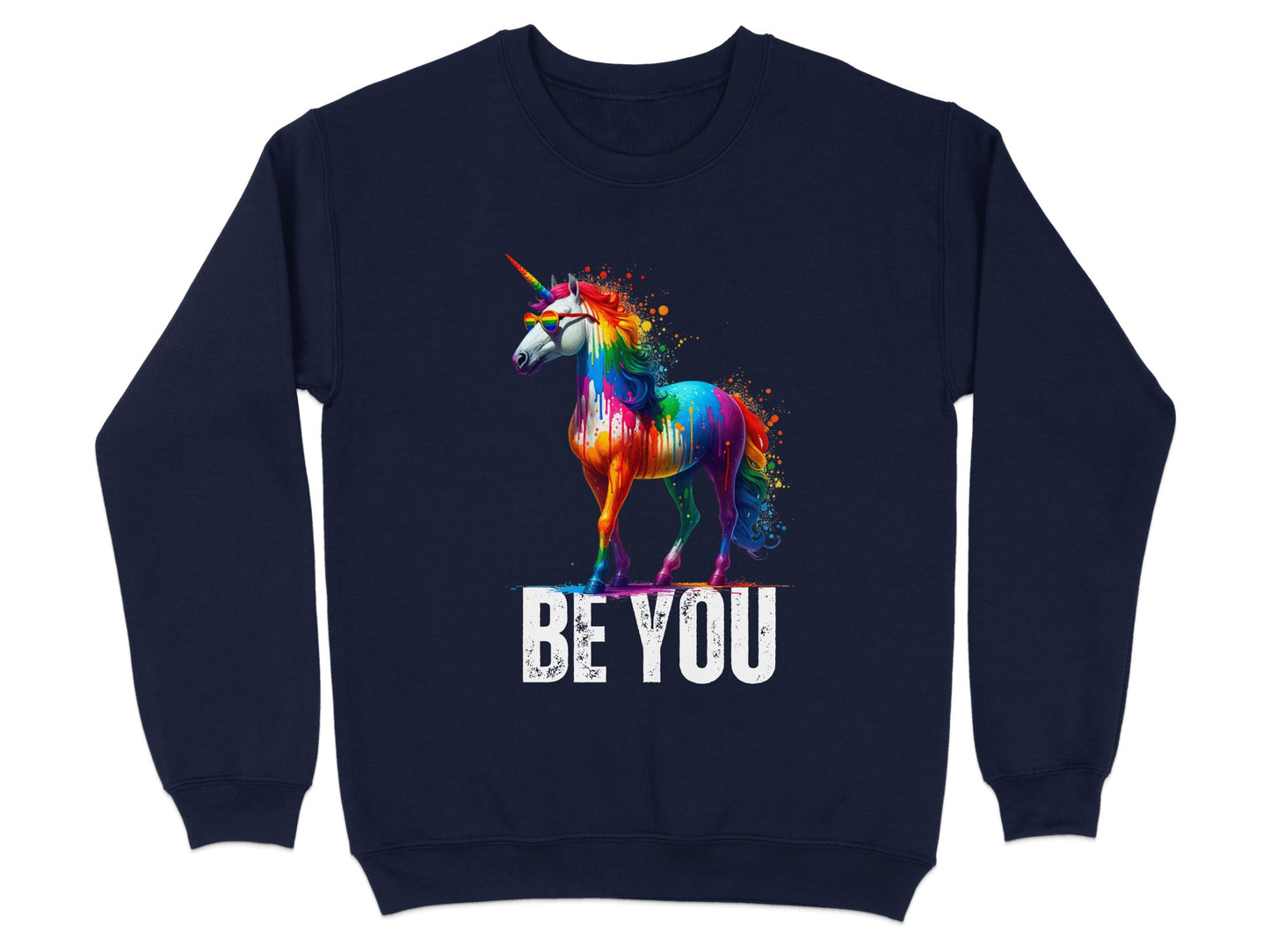 Be You Colorful Unicorn Graphic Sweatshirt Product