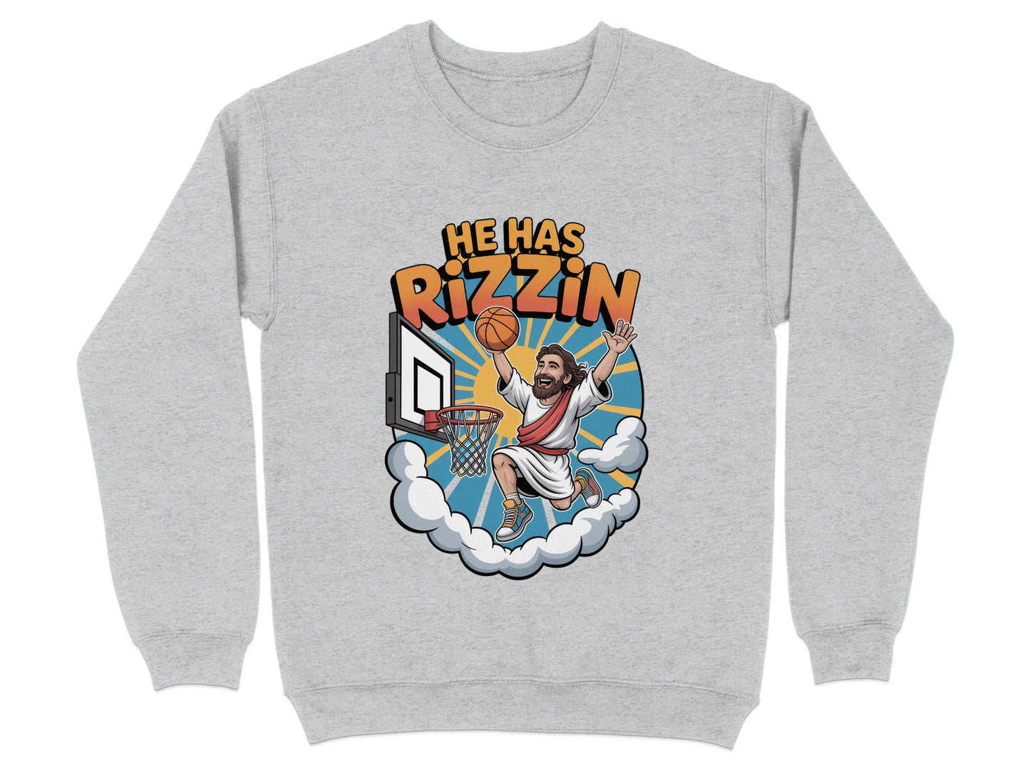 He Has Rizzin Funny Basketball Graphic Sweatshirt product