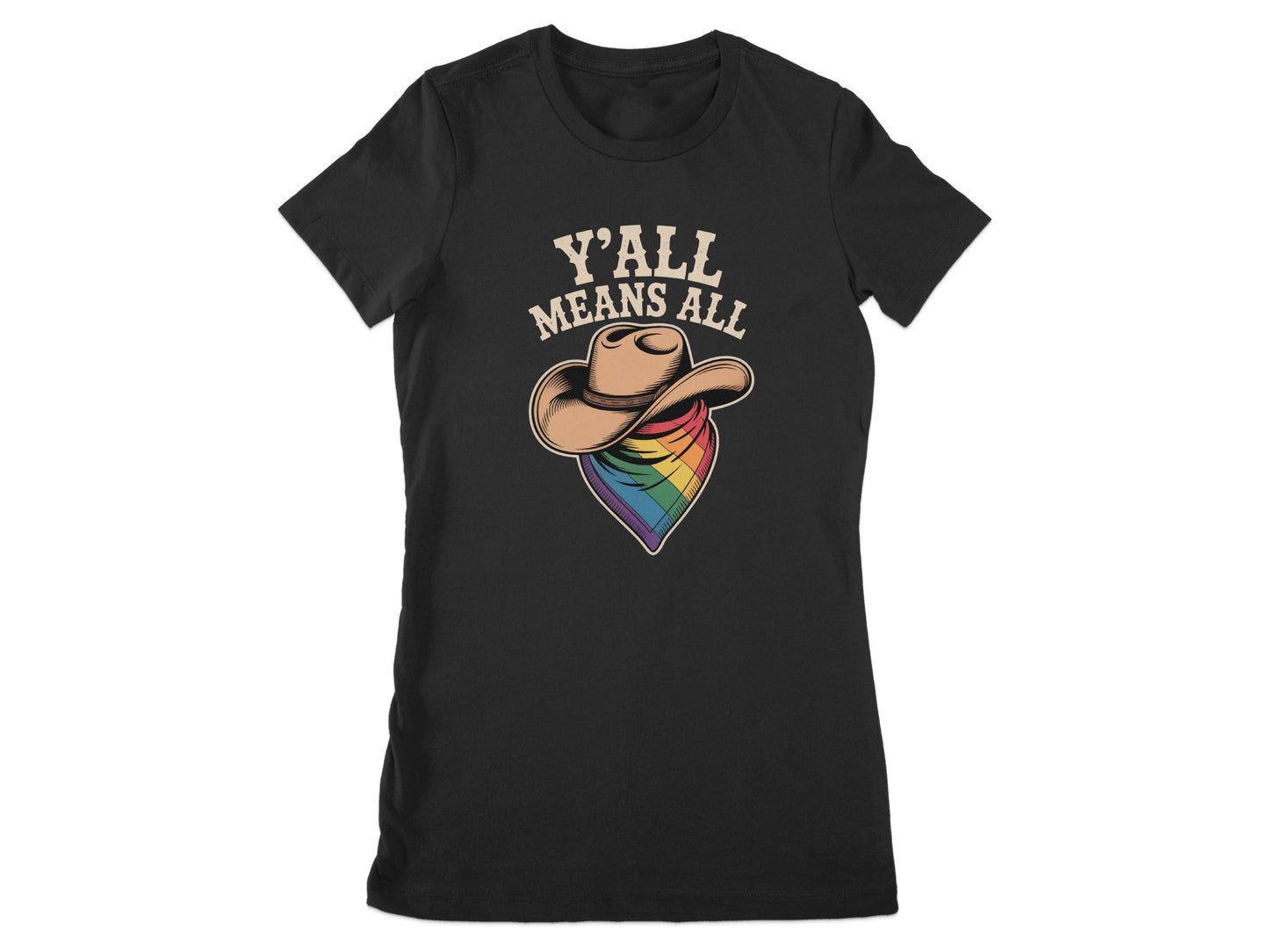 Y'all Means All Cowboy Hat Rainbow Design Shirt product