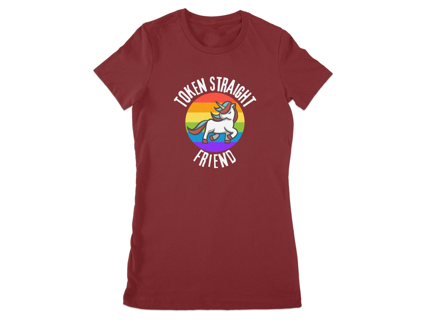 Token Straight Friend Rainbow Unicorn T-Shirt Product