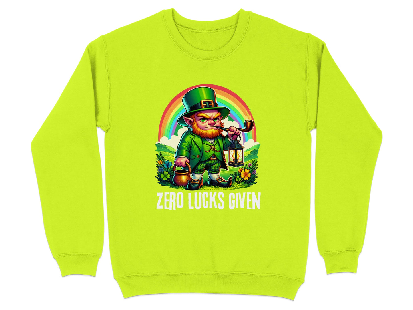Zero Lucks Given Rainbow Leprechaun Graphic Shirt Product