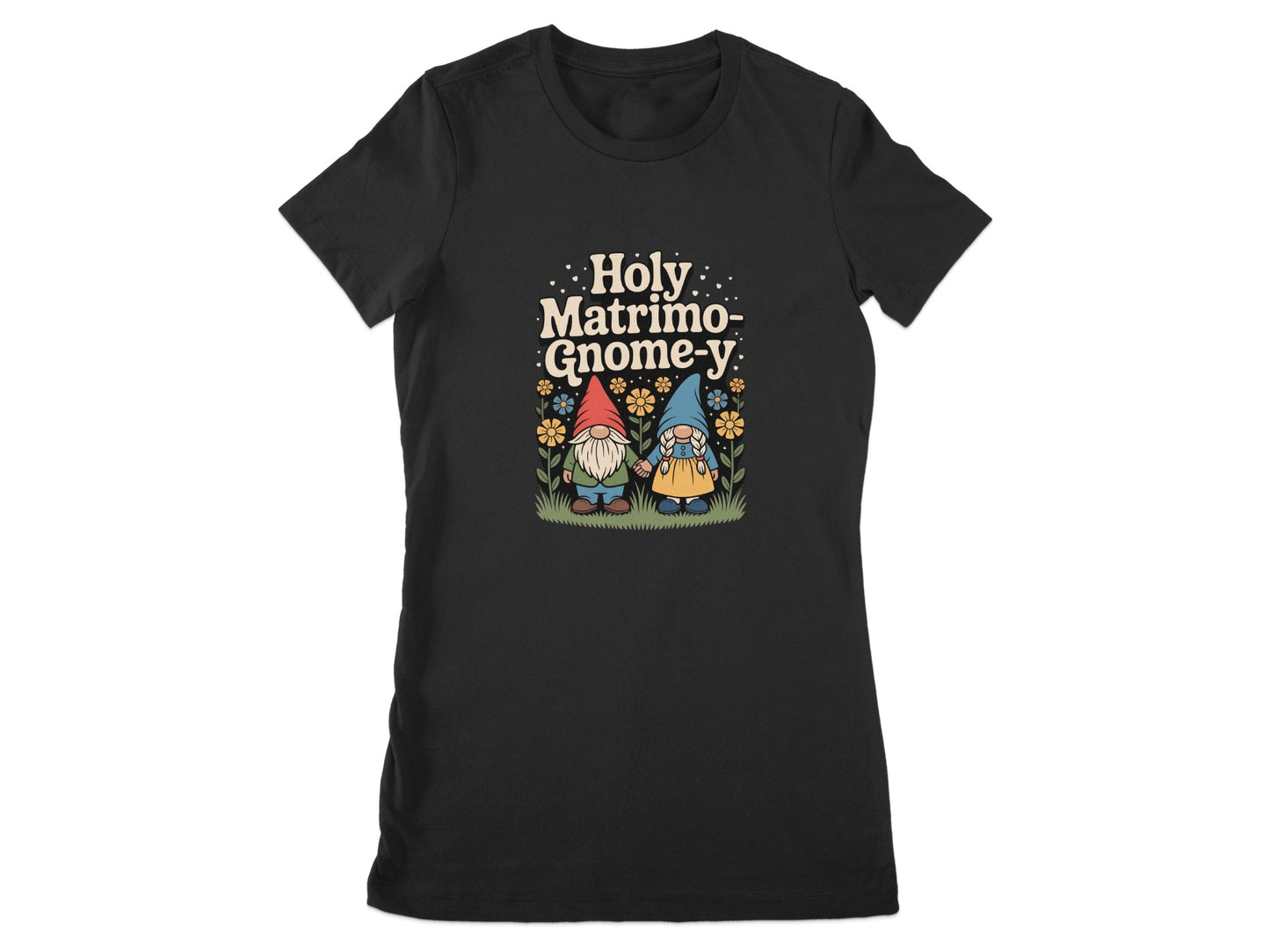 Holy Matrimo-Gnome-y Design Graphic T-Shirt product type