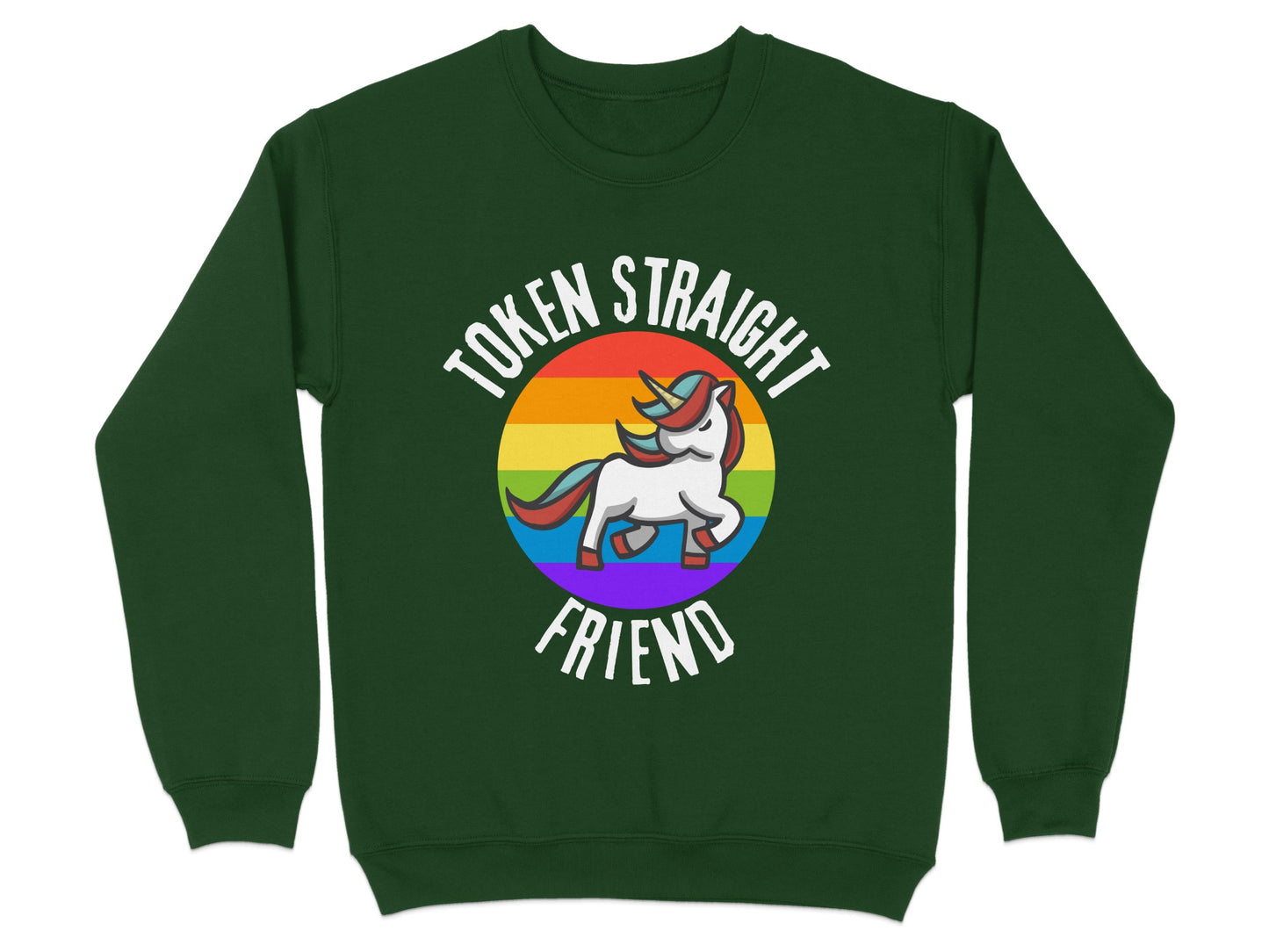 Token Straight Friend Sweatshirt Colorful Unicorn product