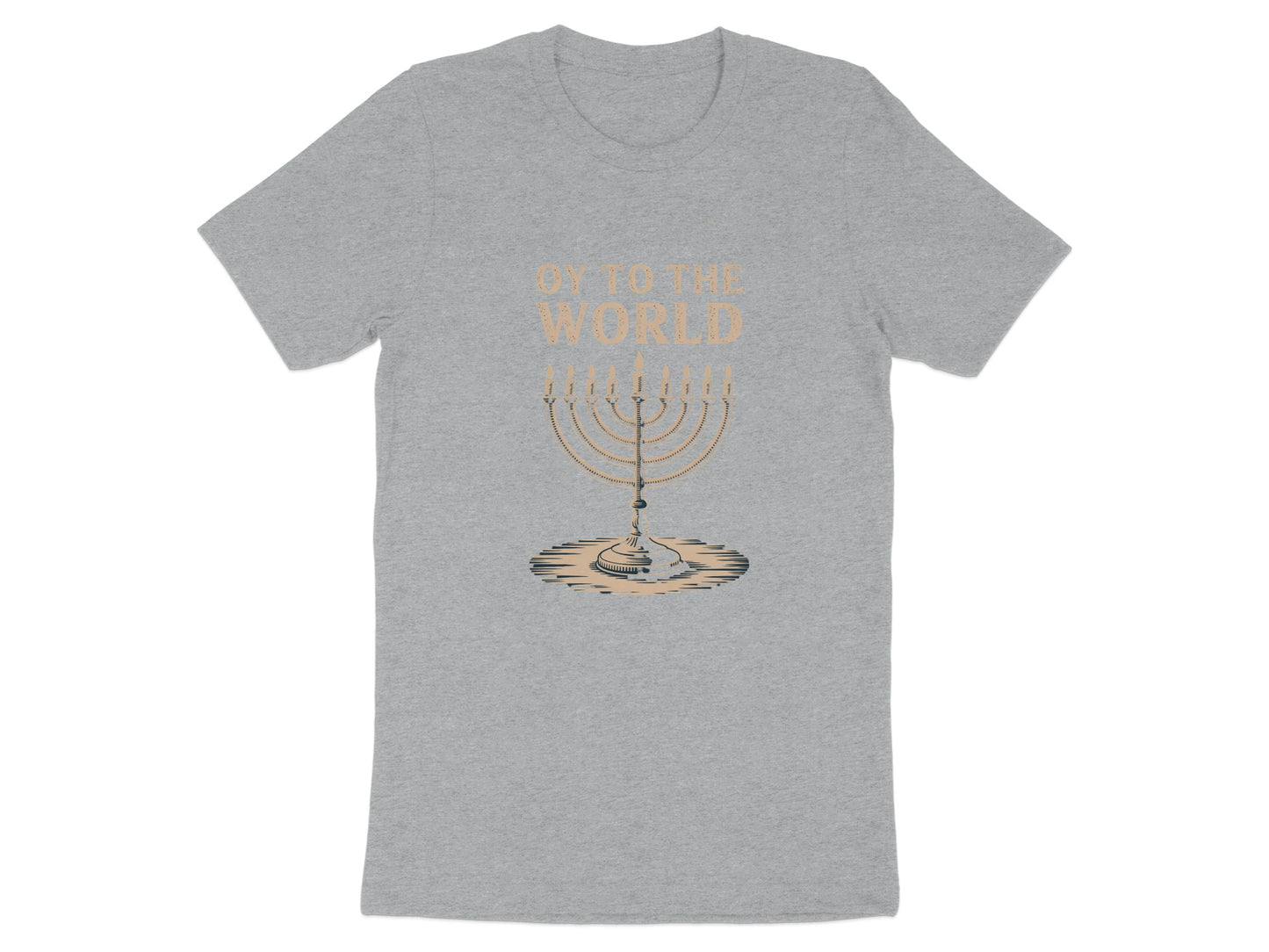 Oy To The World Menorah Tee Shirt product type