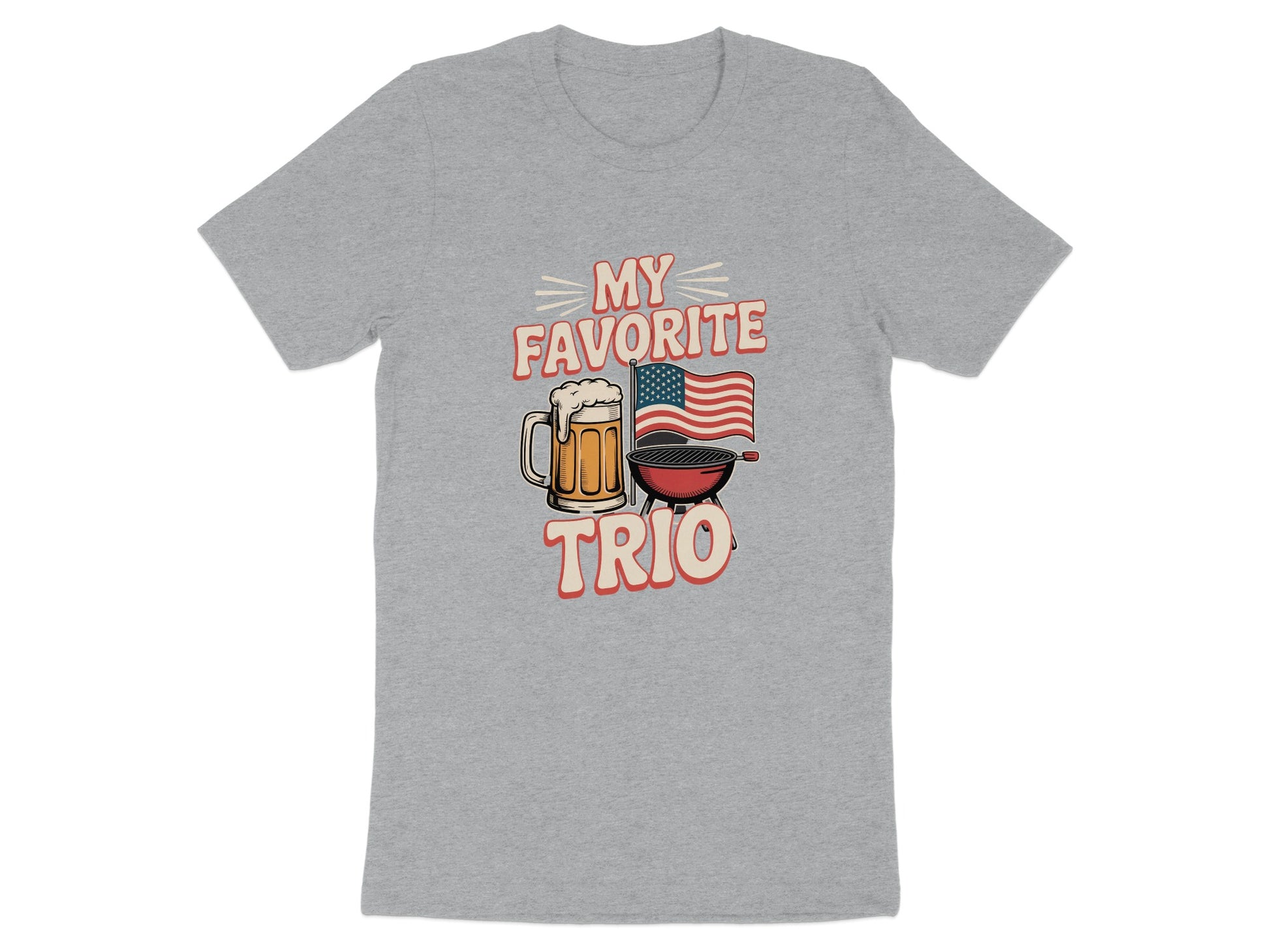 My Favorite Trio Beer American Flag BBQ T-shirt product