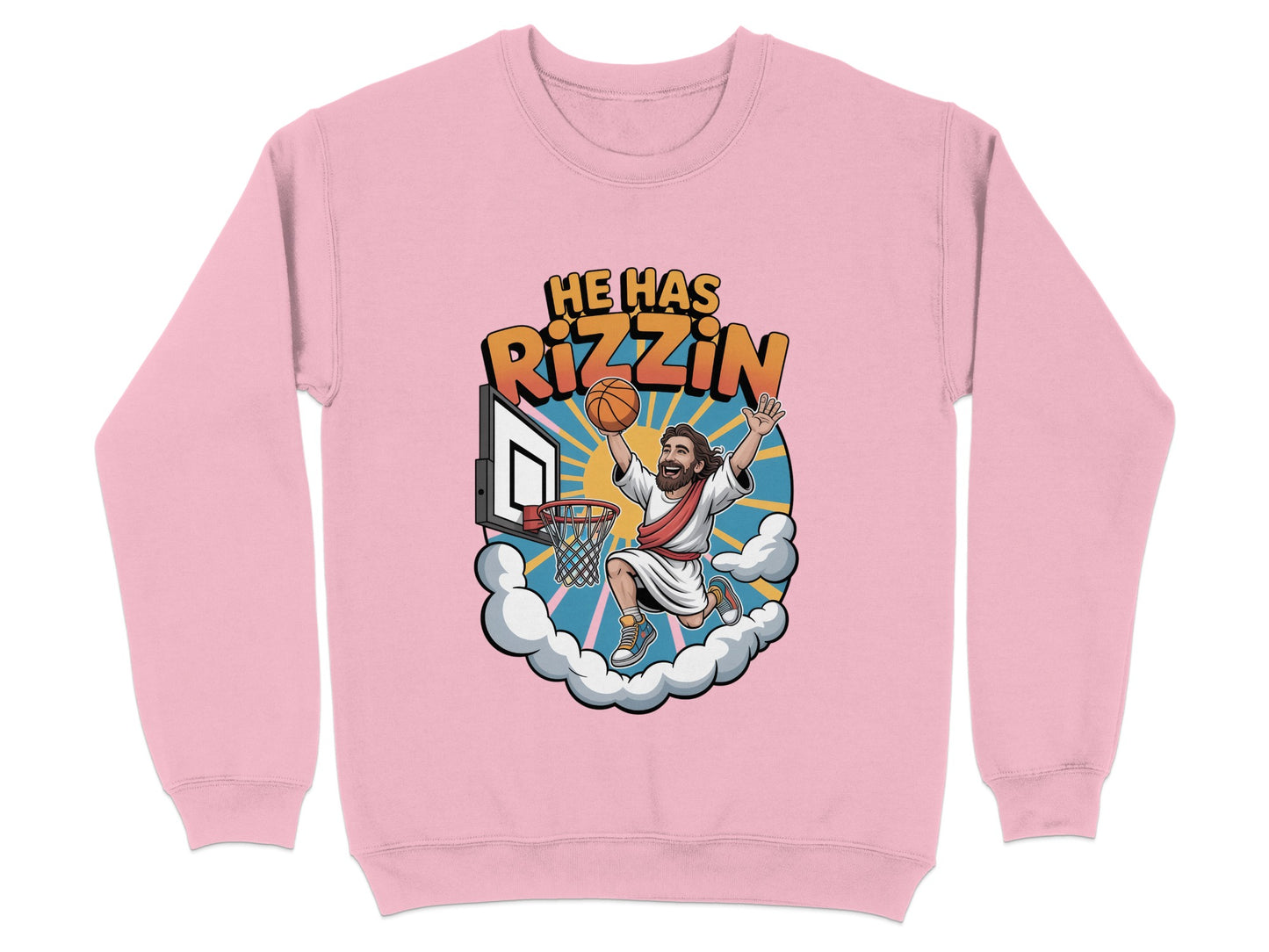 He Has Rizzin Basketball Themed Sweatshirt Product