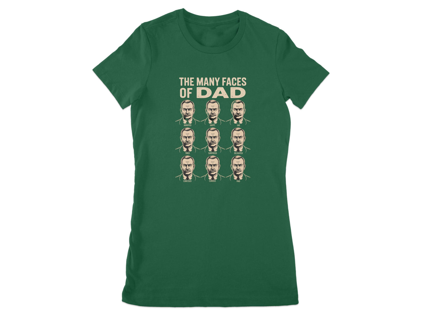 The Many Faces Of Dad Graphic Print T-shirt product type