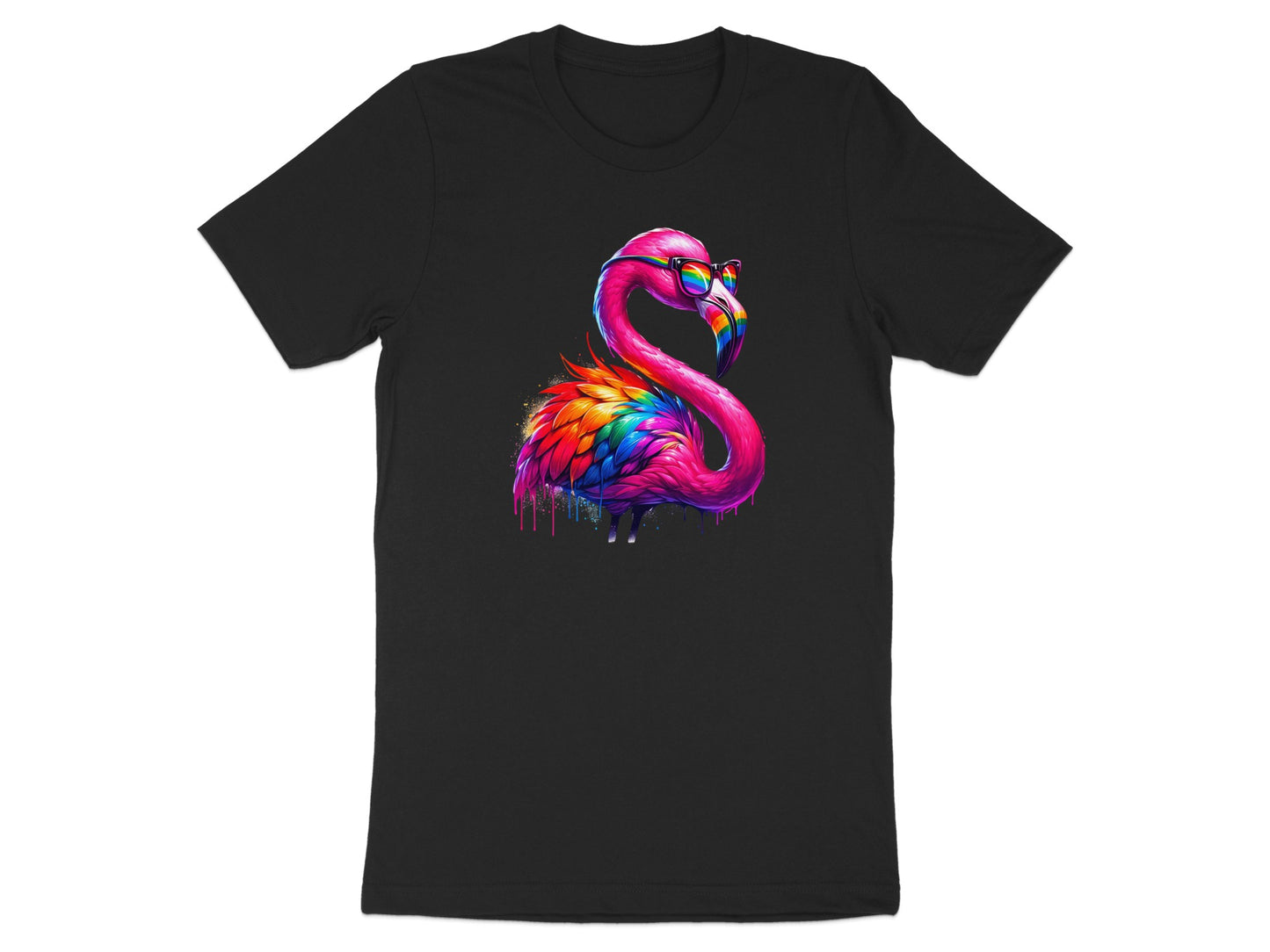 Vibrantly Colored Flamingo Graphic Print T-shirt product type