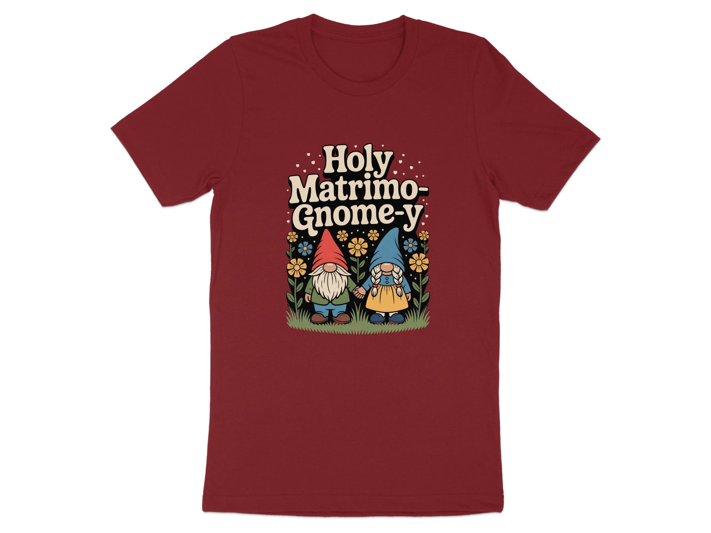 Holy Matrimo-Gnome-y Creative Graphic T-Shirt product