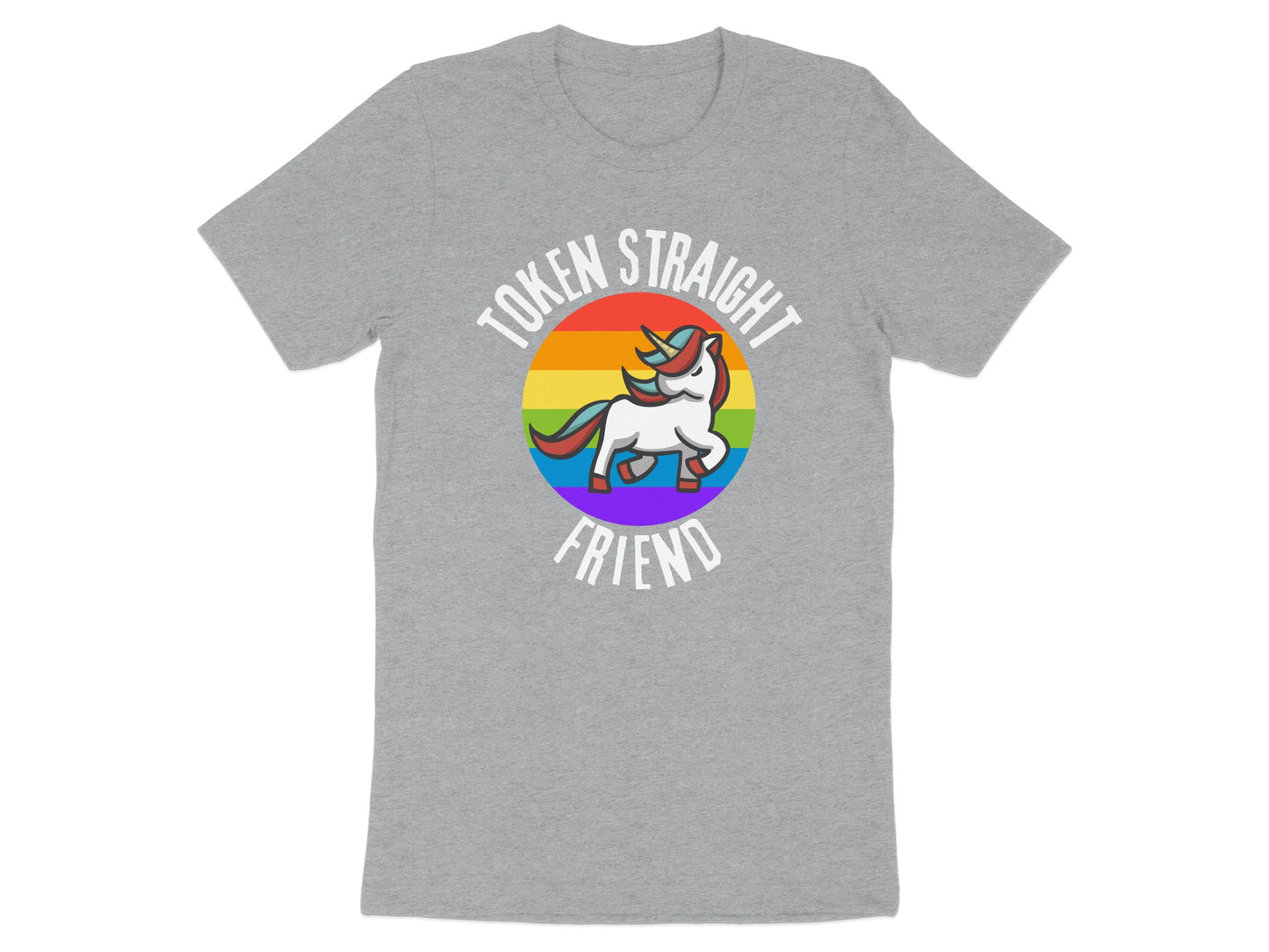 Token Straight Friend Unicorn Rainbow T-shirt product type