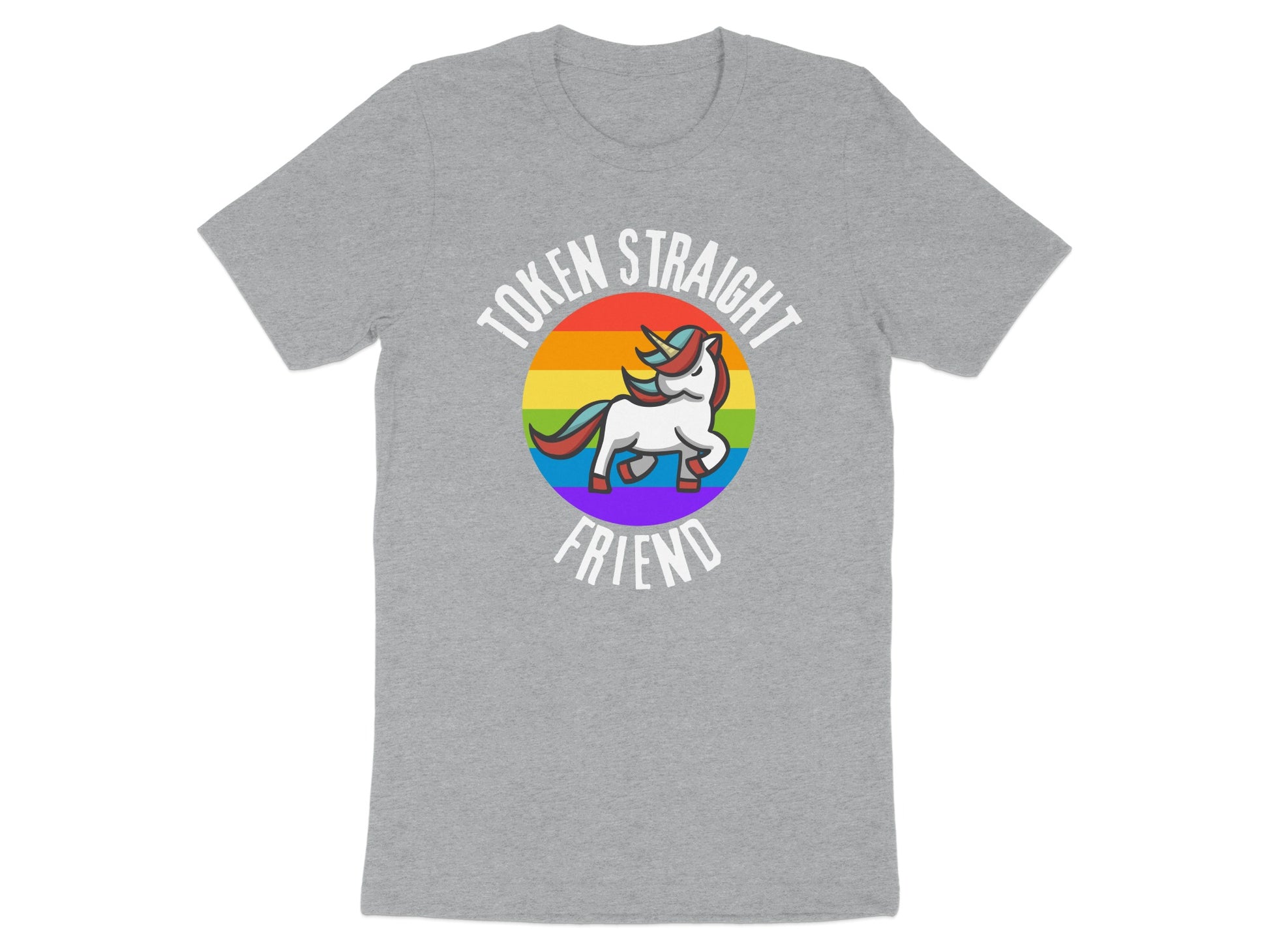Token Straight Friend Unicorn Rainbow T-shirt product type