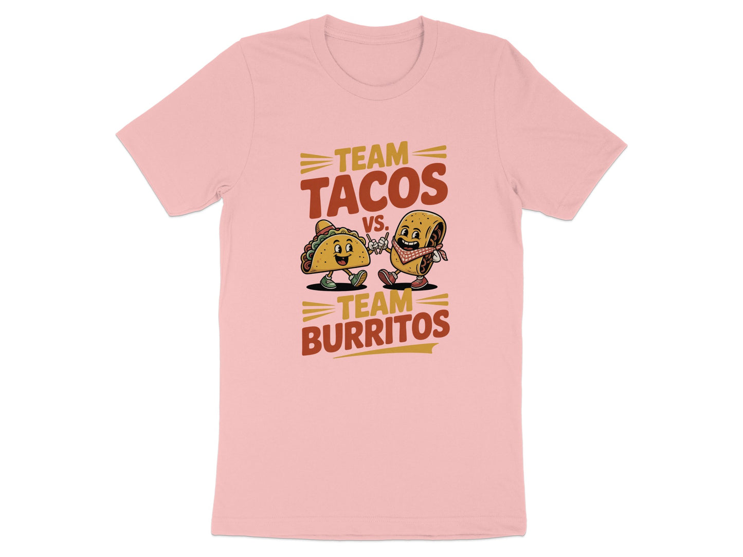 Team Tacos vs Team Burritos Pink T-Shirt product