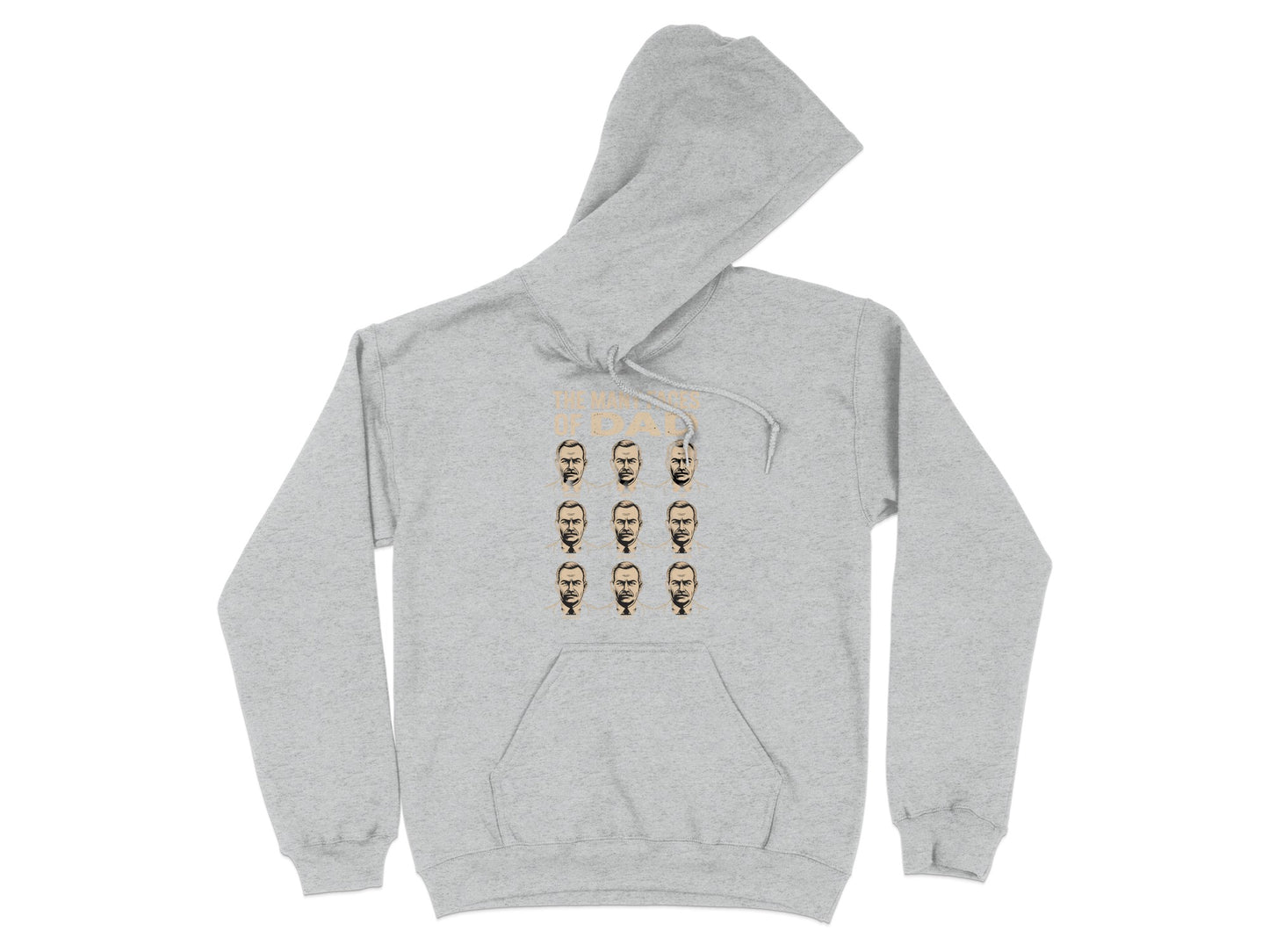 Grey Hoodie with Multiple Faces Design Hoodie product