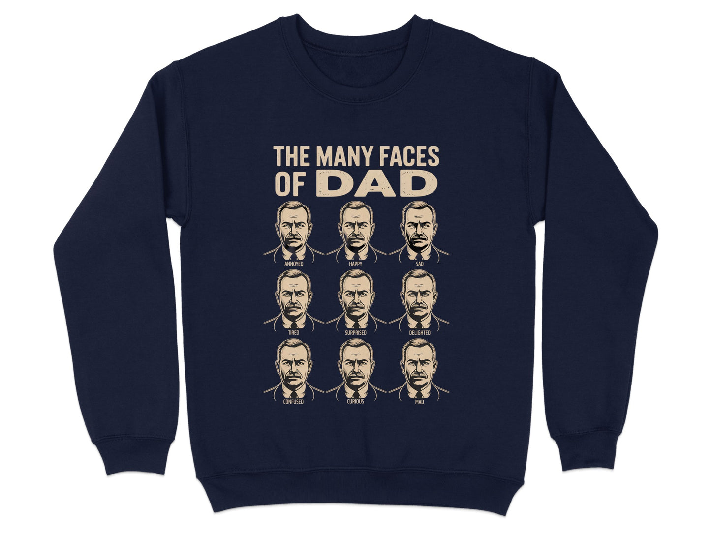 The Many Faces of Dad Illustrated Sweatshirt product type