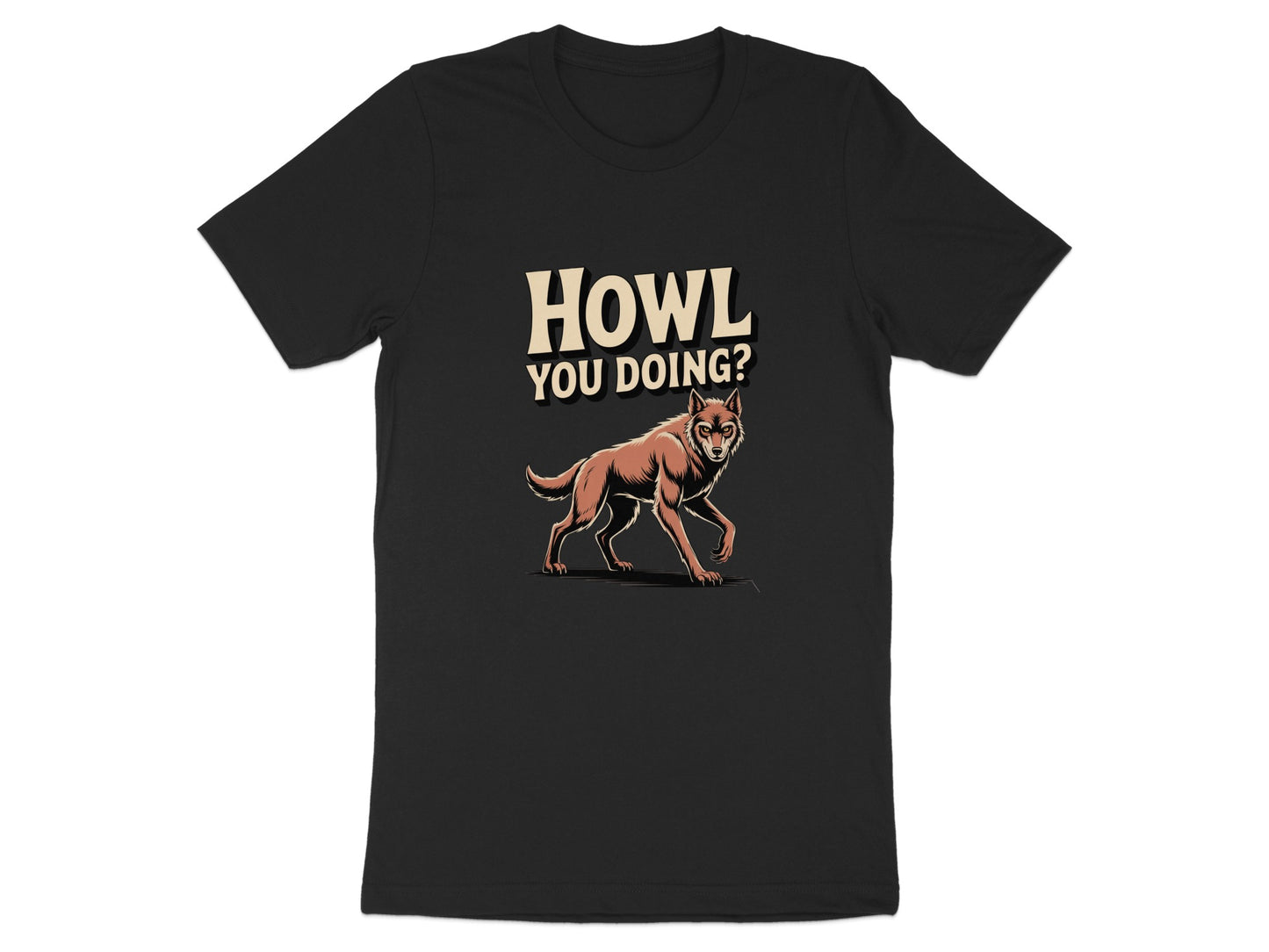 Howl You Doing Graphic Wolf T-shirt product type