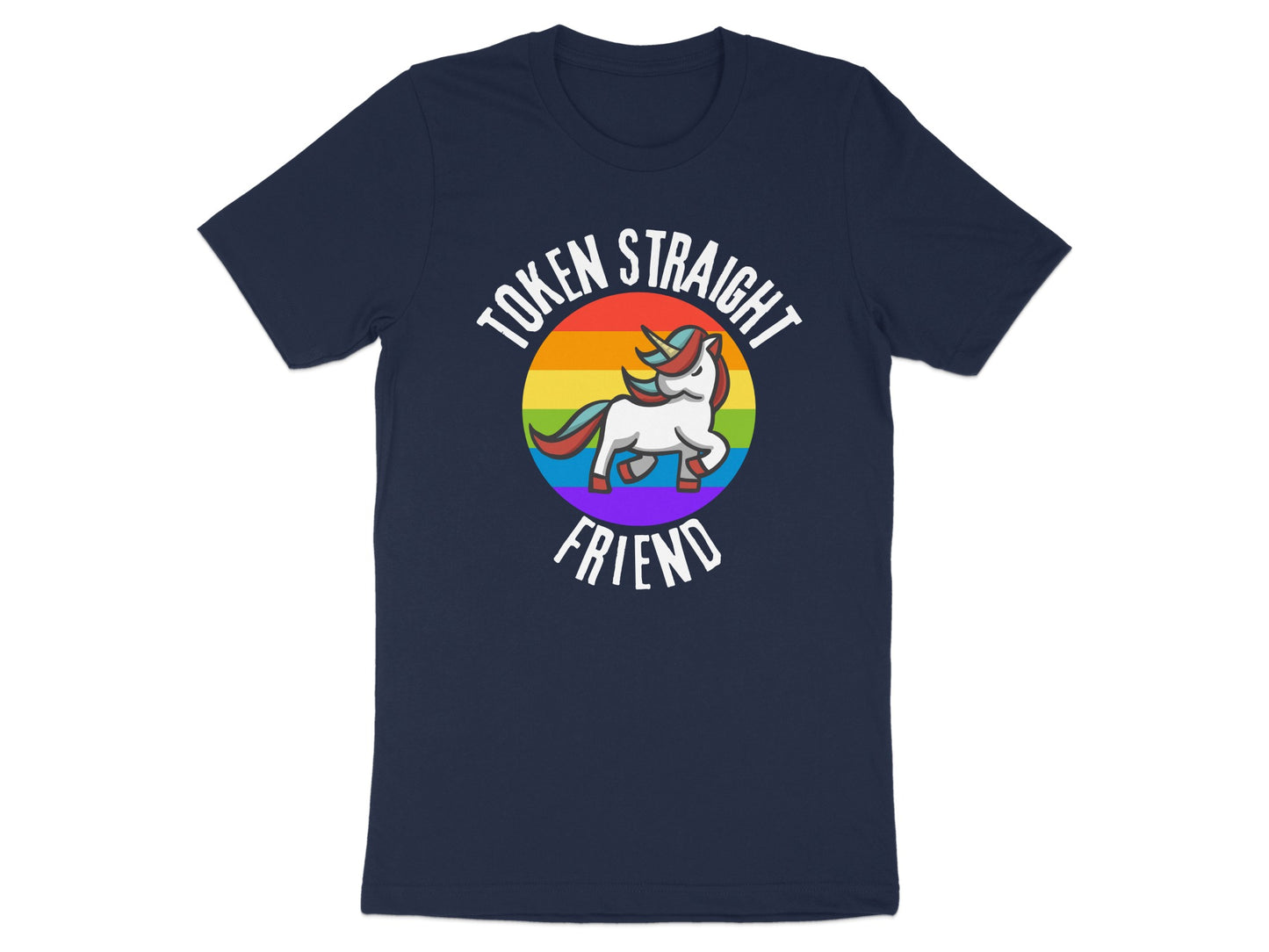 Token Straight Friend Rainbow Unicorn Shirt Product