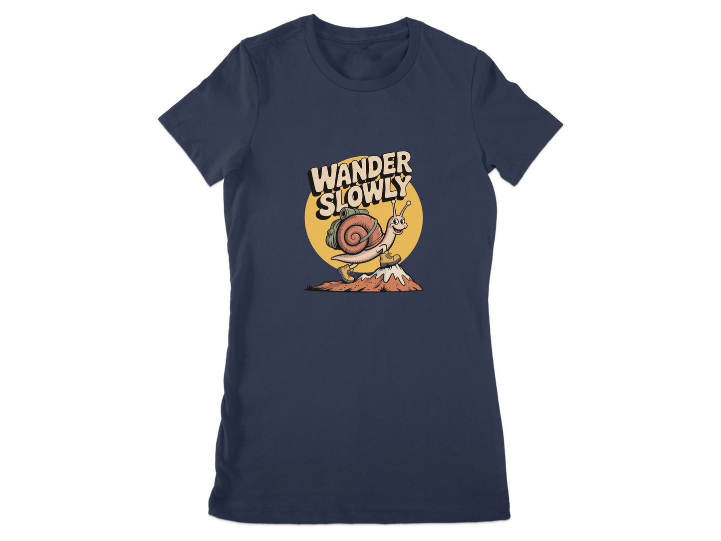 Wander Slowly Cartoon Snail Graphic Women's T-Shirt product type