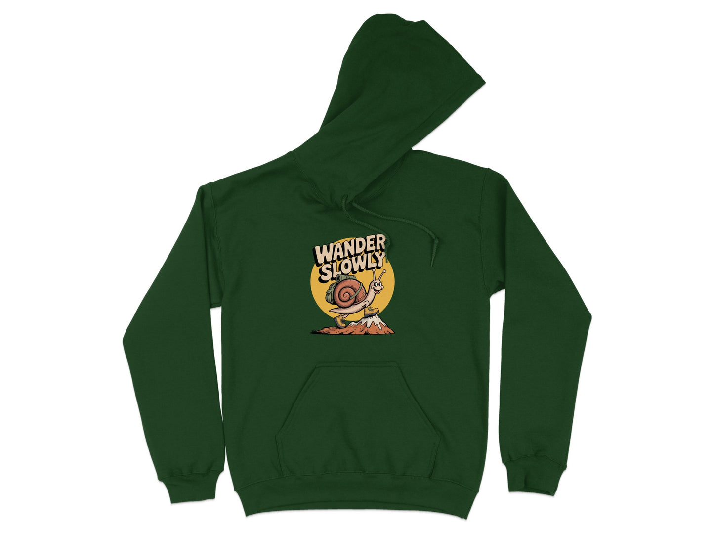 Wander Slowly Snail Design Green Hooded Sweatshirt product type