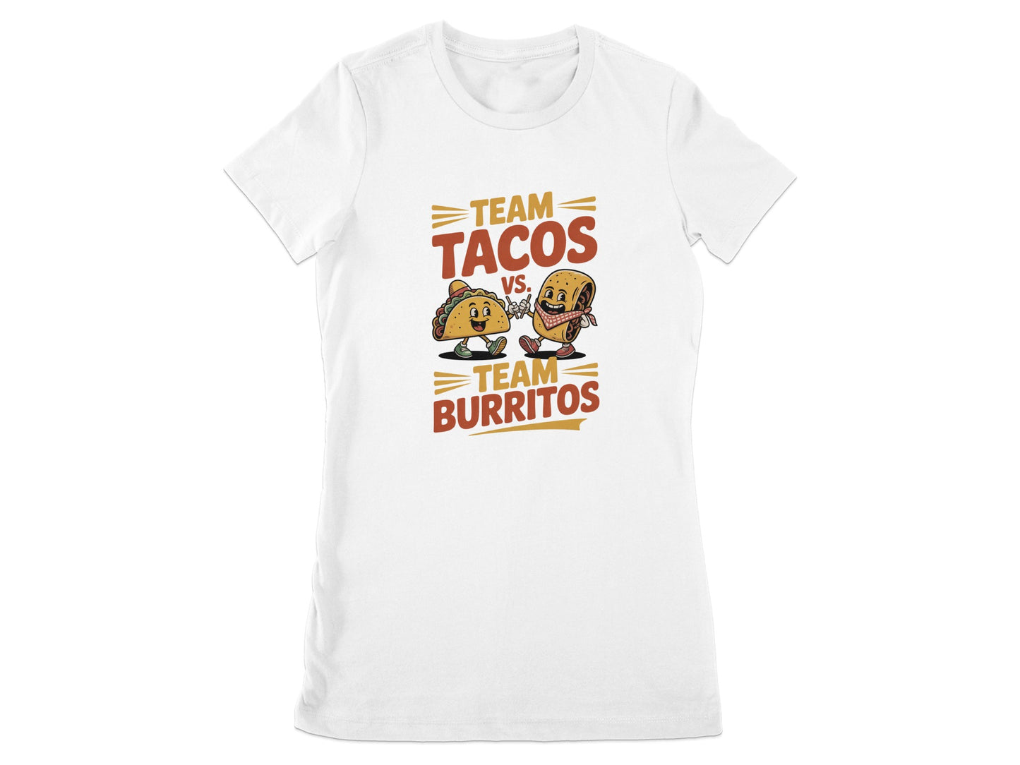 Team Tacos vs Team Burritos graphic t-shirt product type