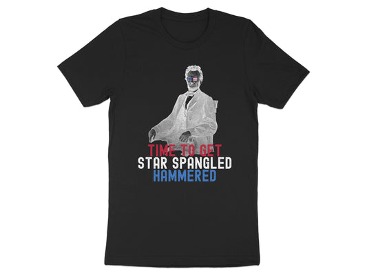 Get Star Spangled Hammered Black T-shirt product