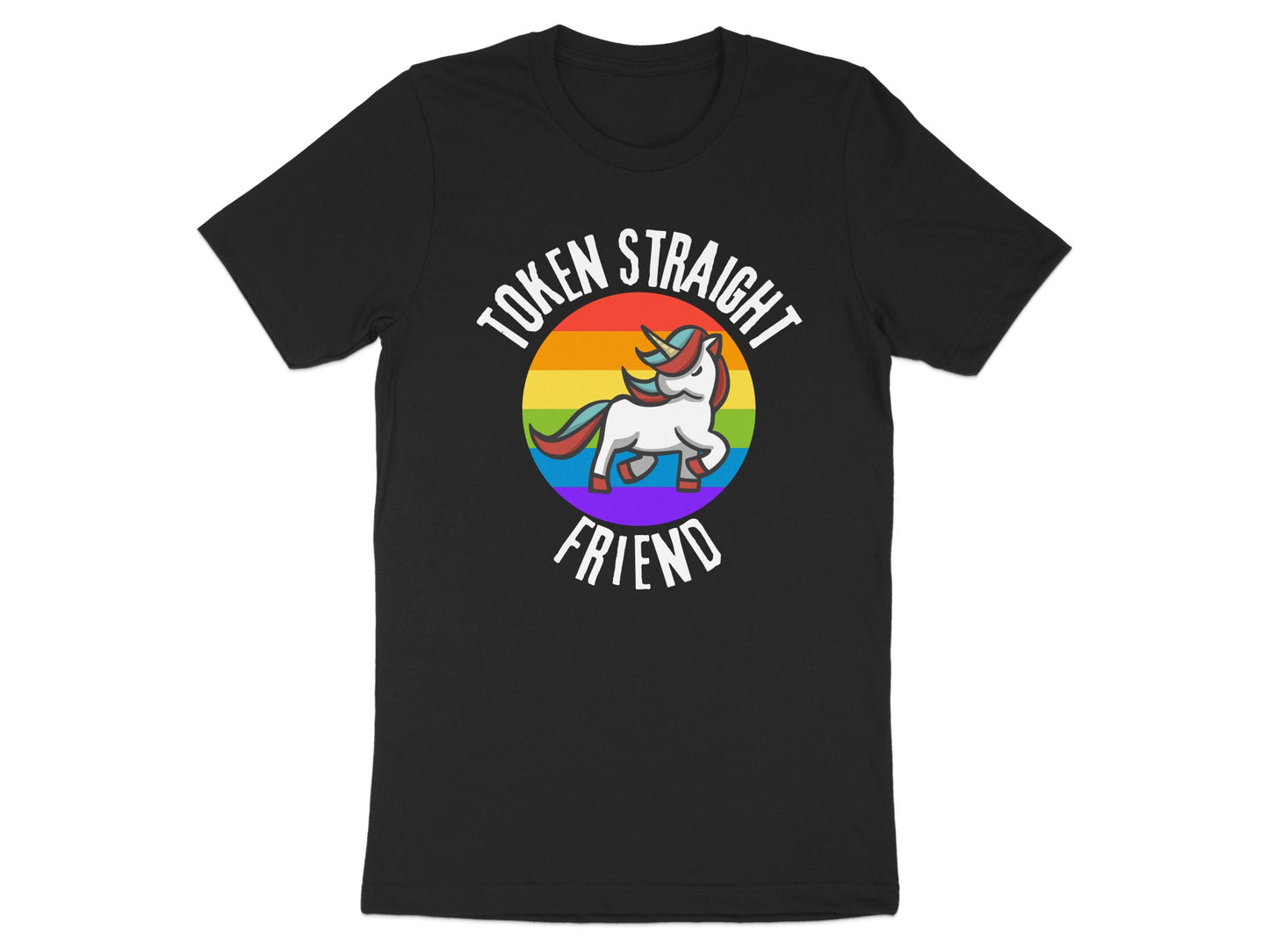 Token Straight Friend Rainbow Unicorn T-shirt product type